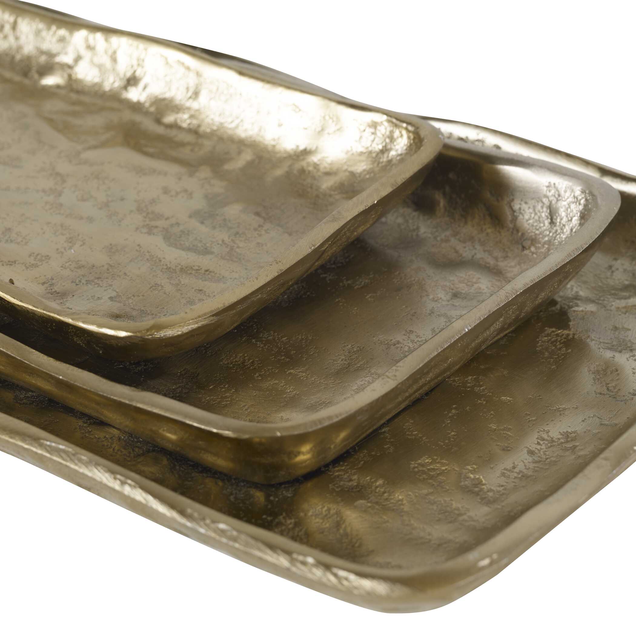 Abbyson Home Artisan Antique Gold Trays Set/3