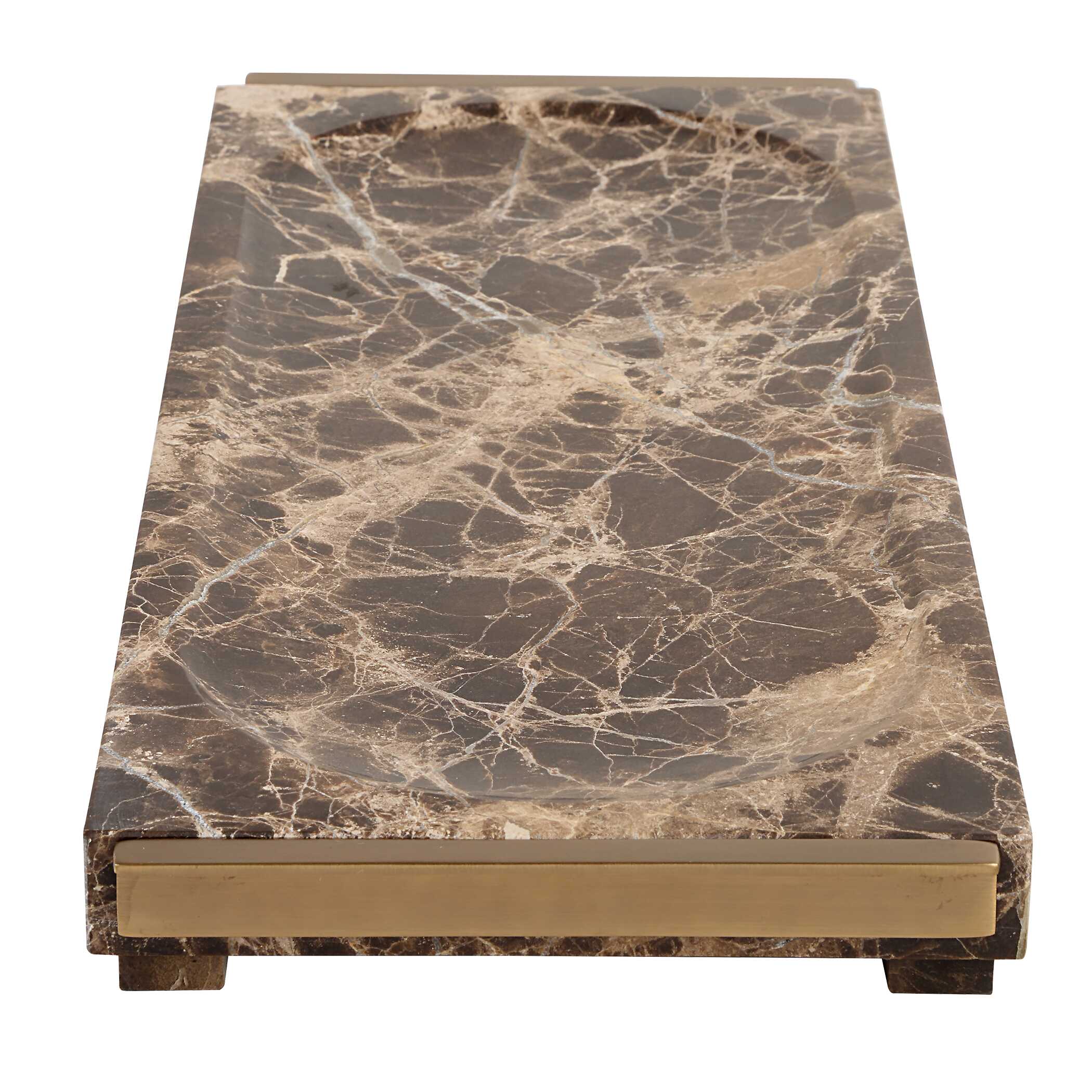 Abbyson Home Marble Tray Crest