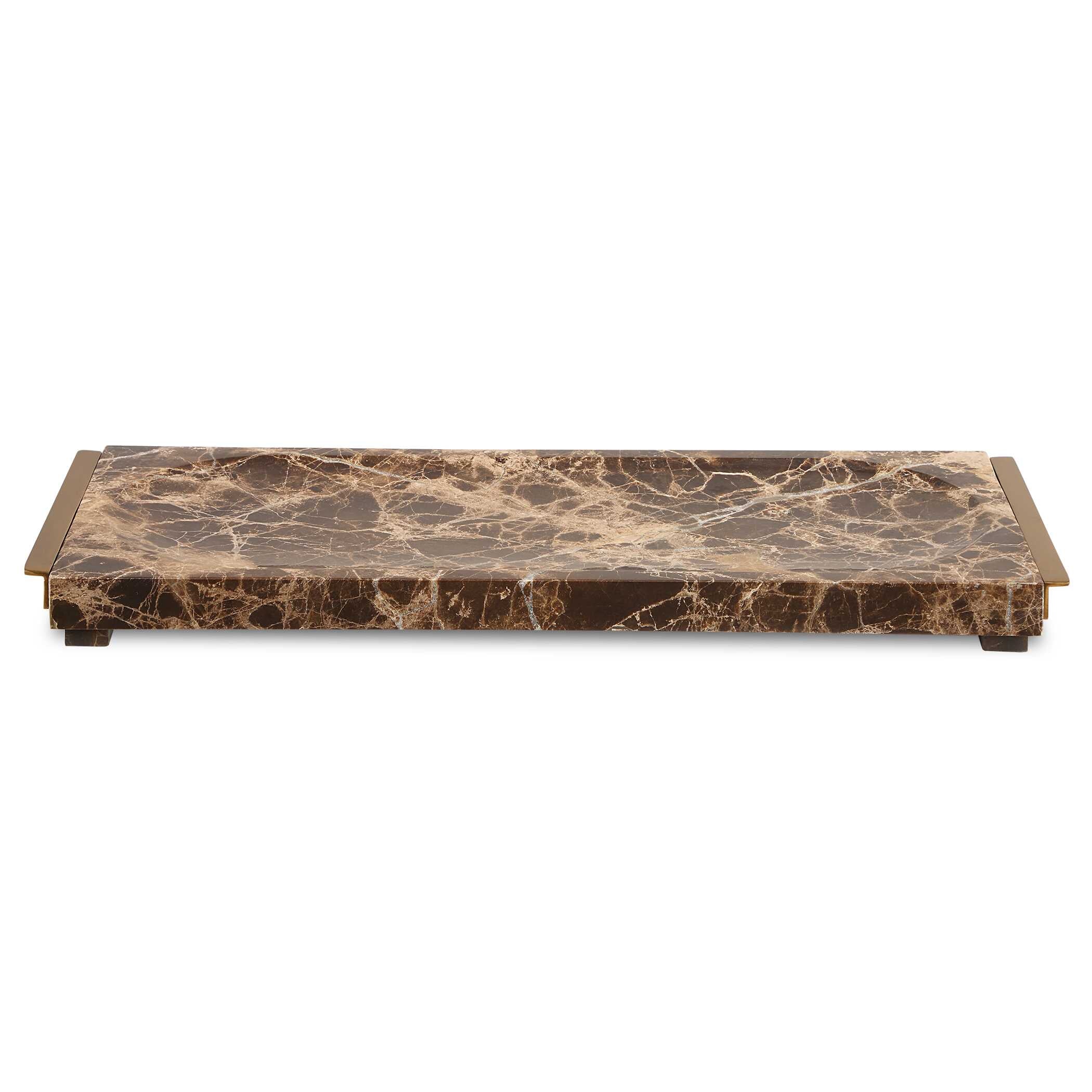 Abbyson Home Marble Tray Crest