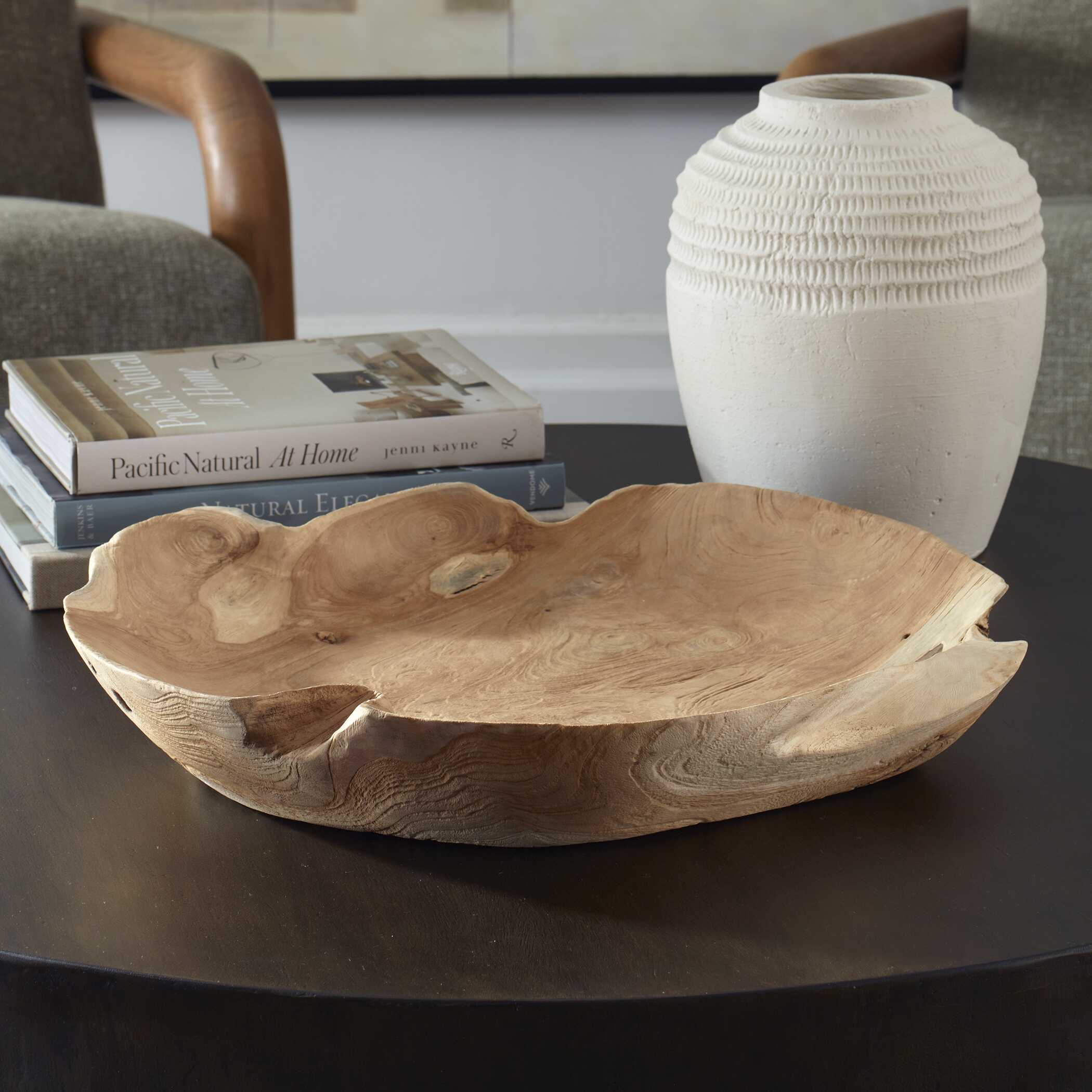 Abbyson Home Organic Embrace Outdoor Teak Bowl