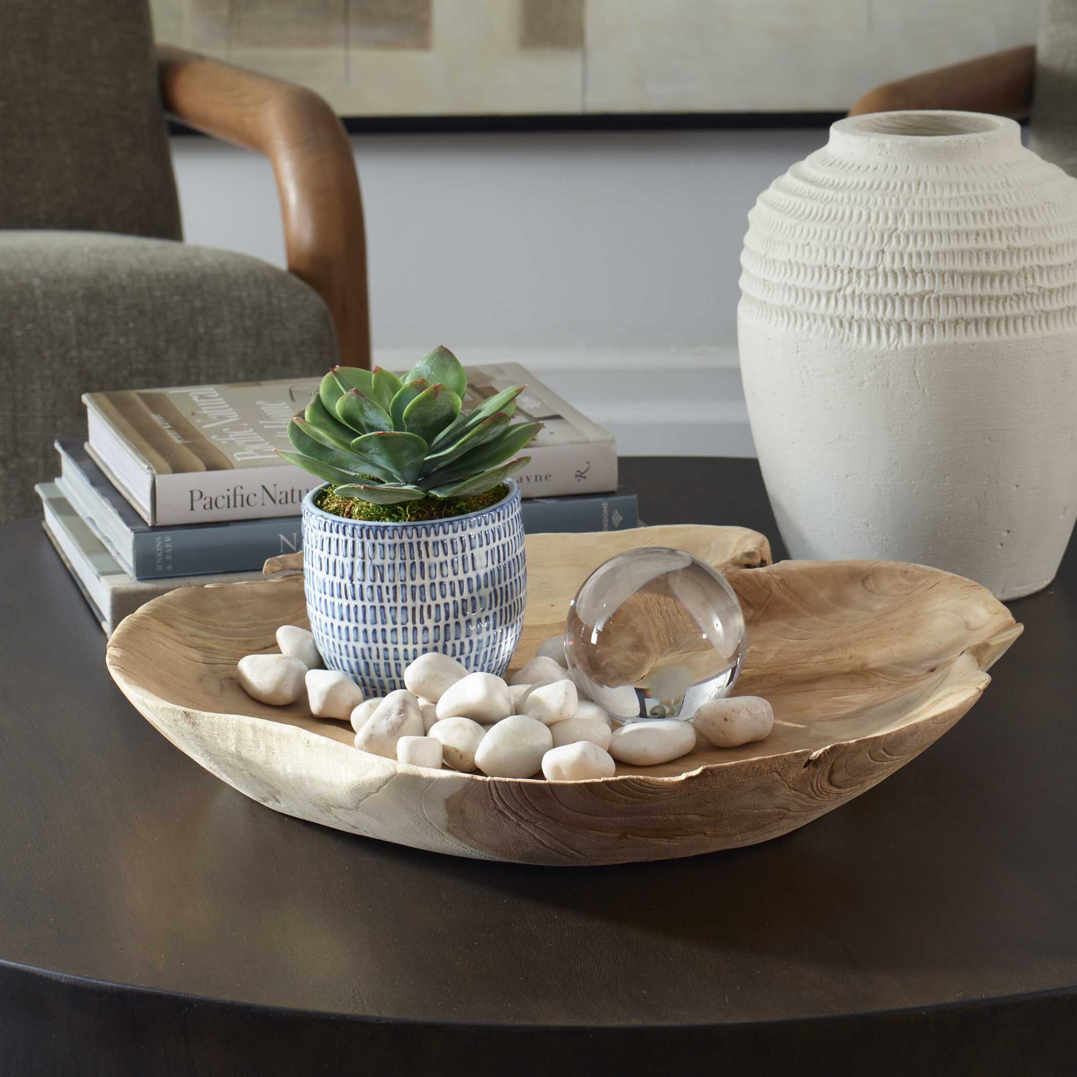 Abbyson Home Organic Embrace Outdoor Teak Bowl