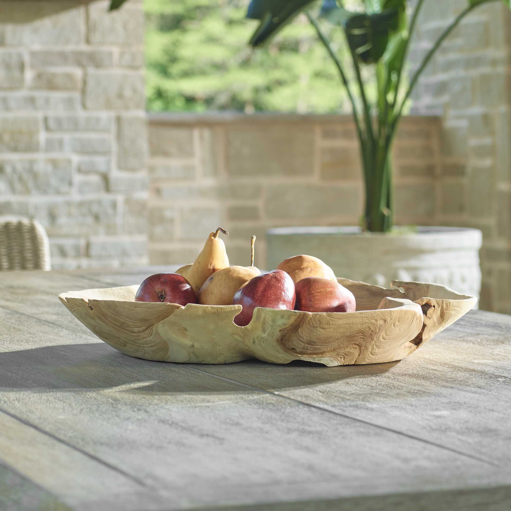 Abbyson Home Organic Embrace Outdoor Teak Bowl