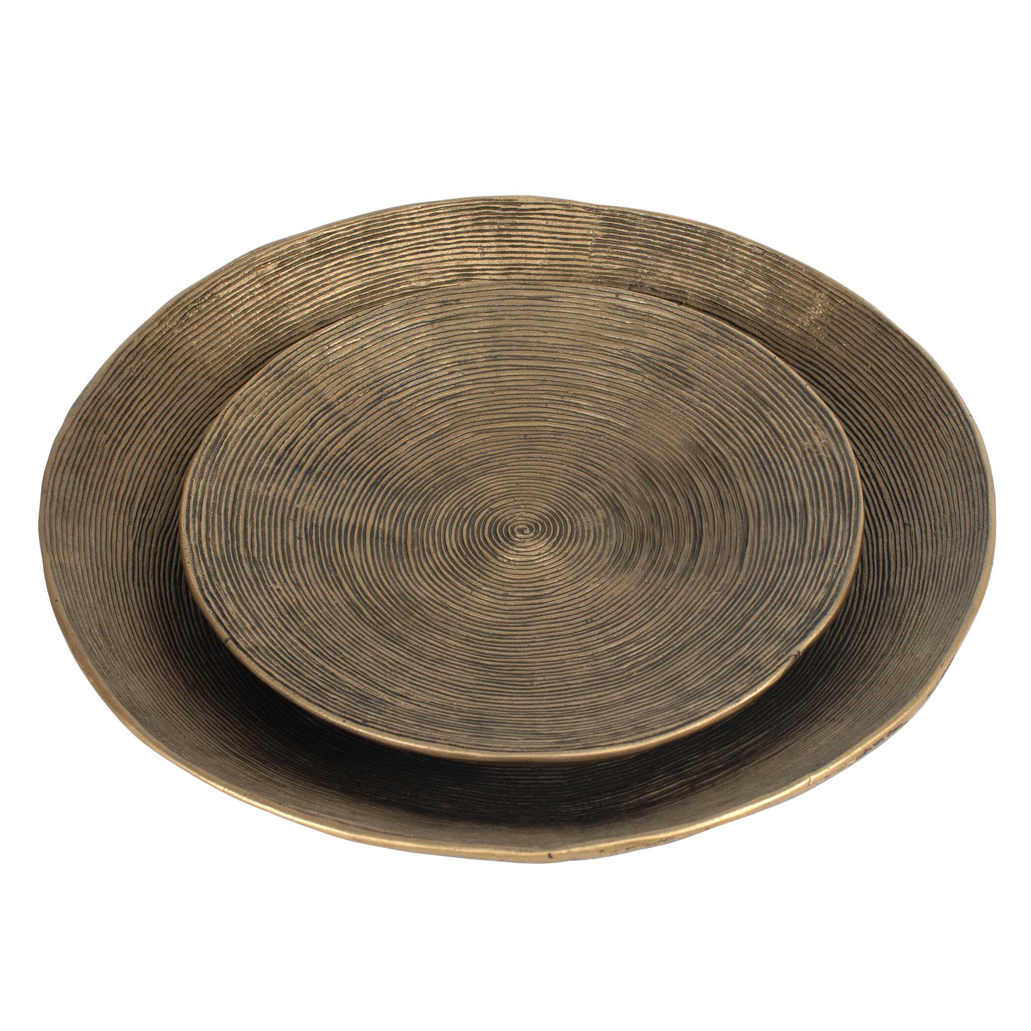 Abbyson Home Stratum Round Brass Bowls Set/2
