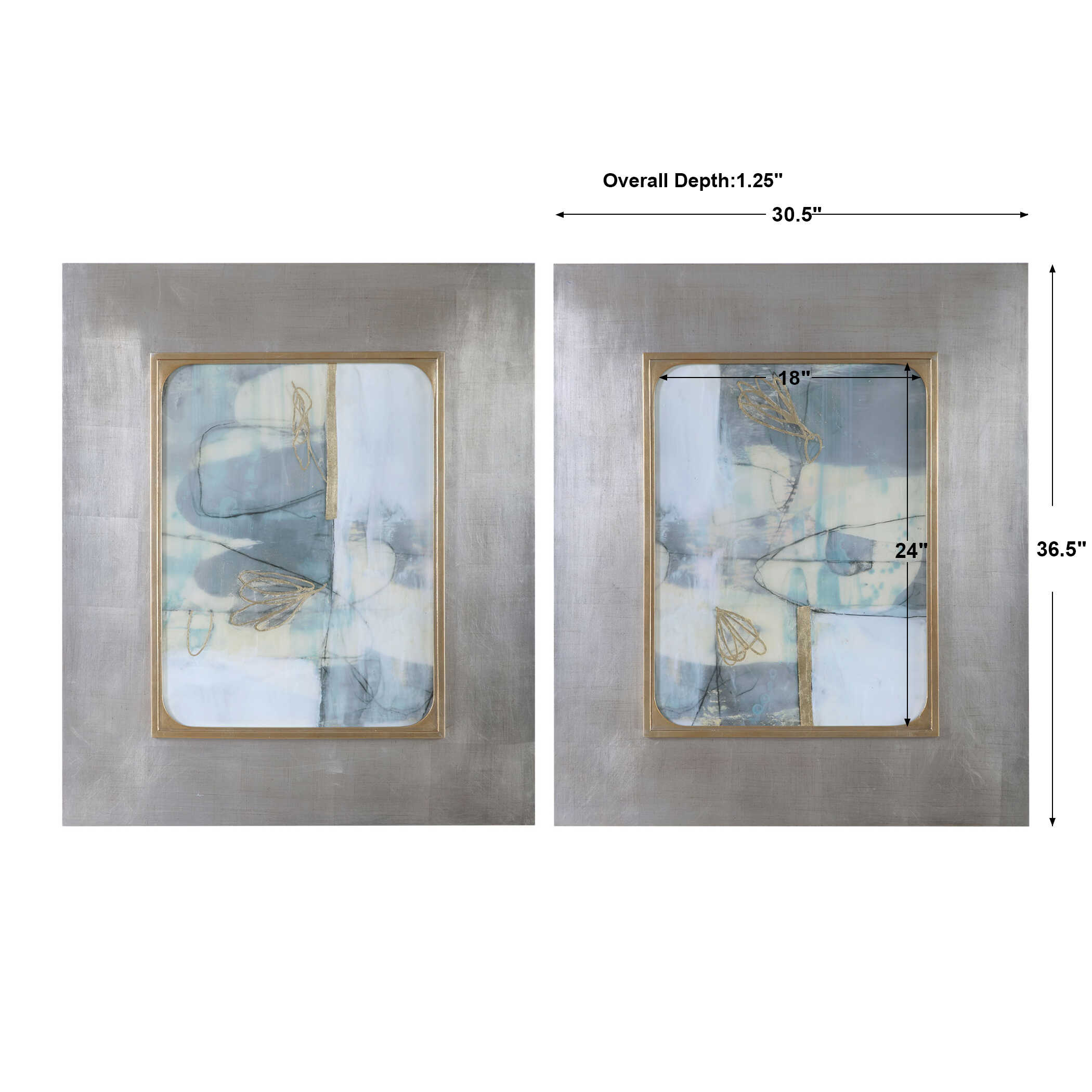Abbyson Home Gilded Whimsy Abstract Prints Set/2
