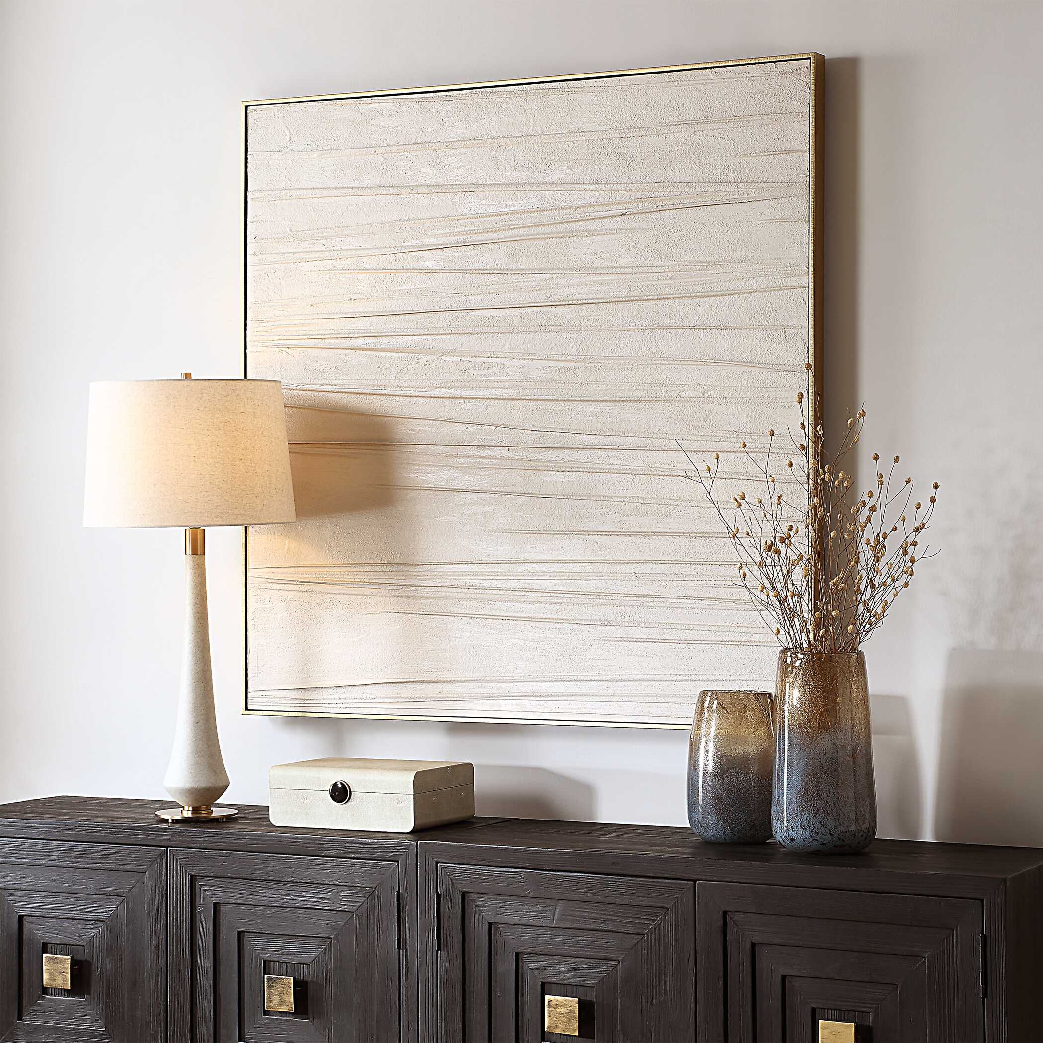 Abbyson Home Walking The Line Minimalist Canvas Art