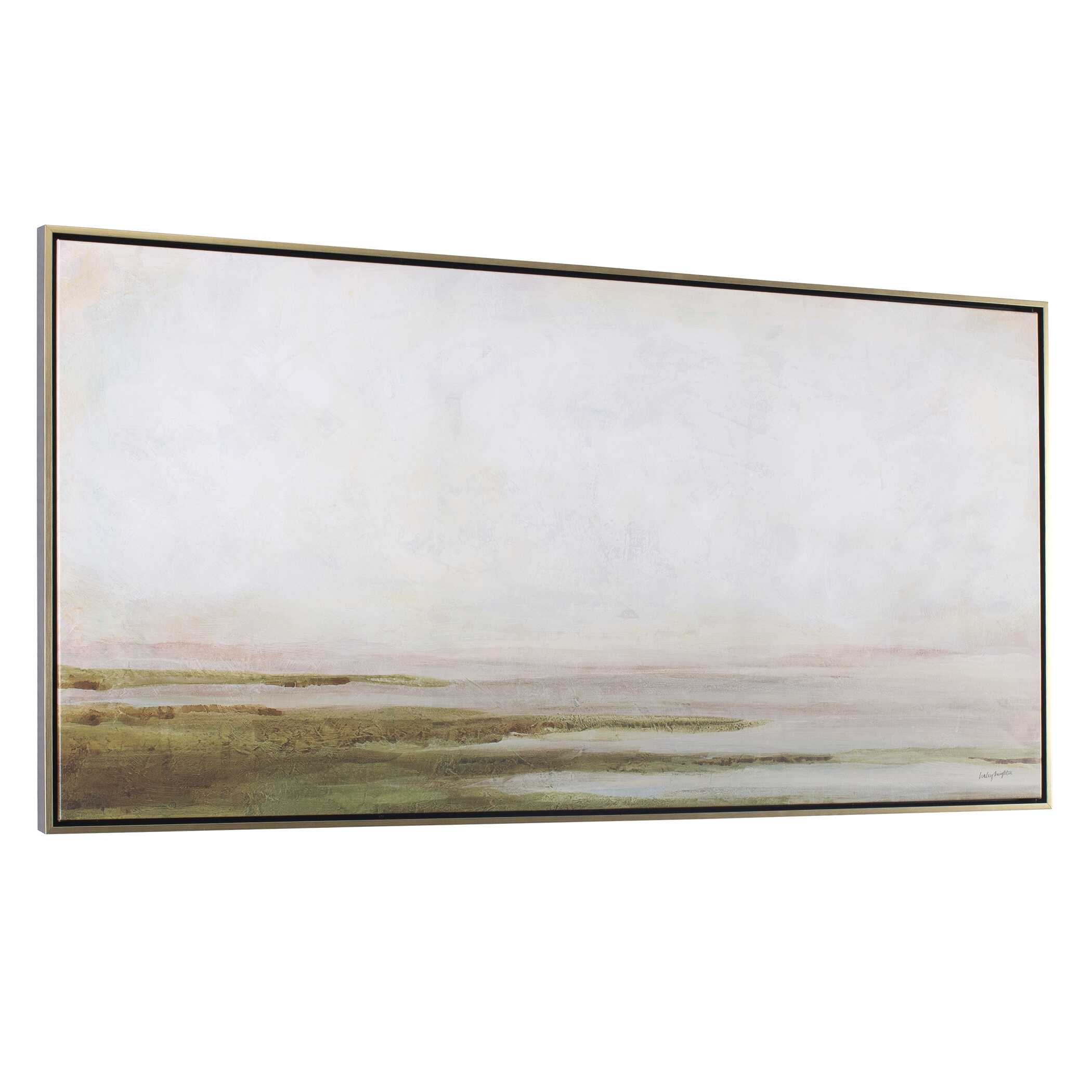 Abbyson Home Hazy Lake Framed Landscape Art
