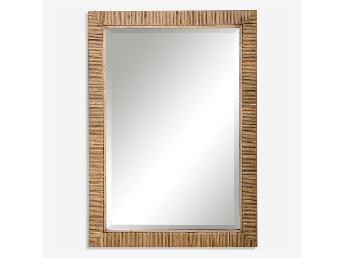 Abbyson Home Cove Natural Rattan Mirror