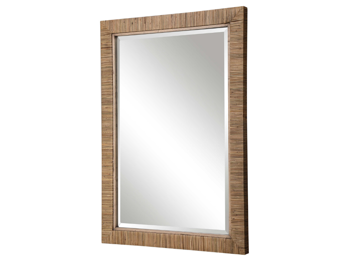 Abbyson Home Cove Natural Rattan Mirror