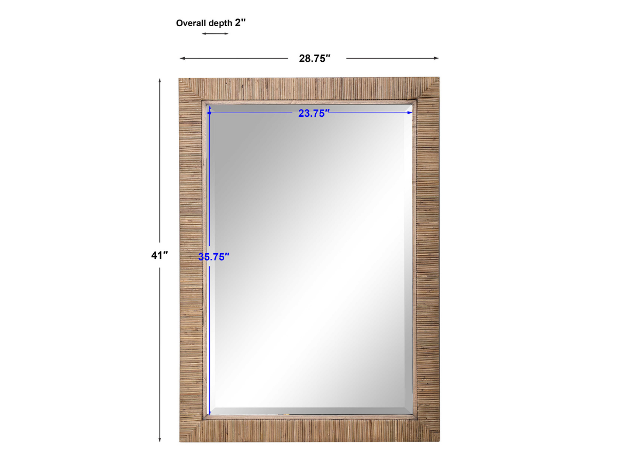 Abbyson Home Cove Natural Rattan Mirror