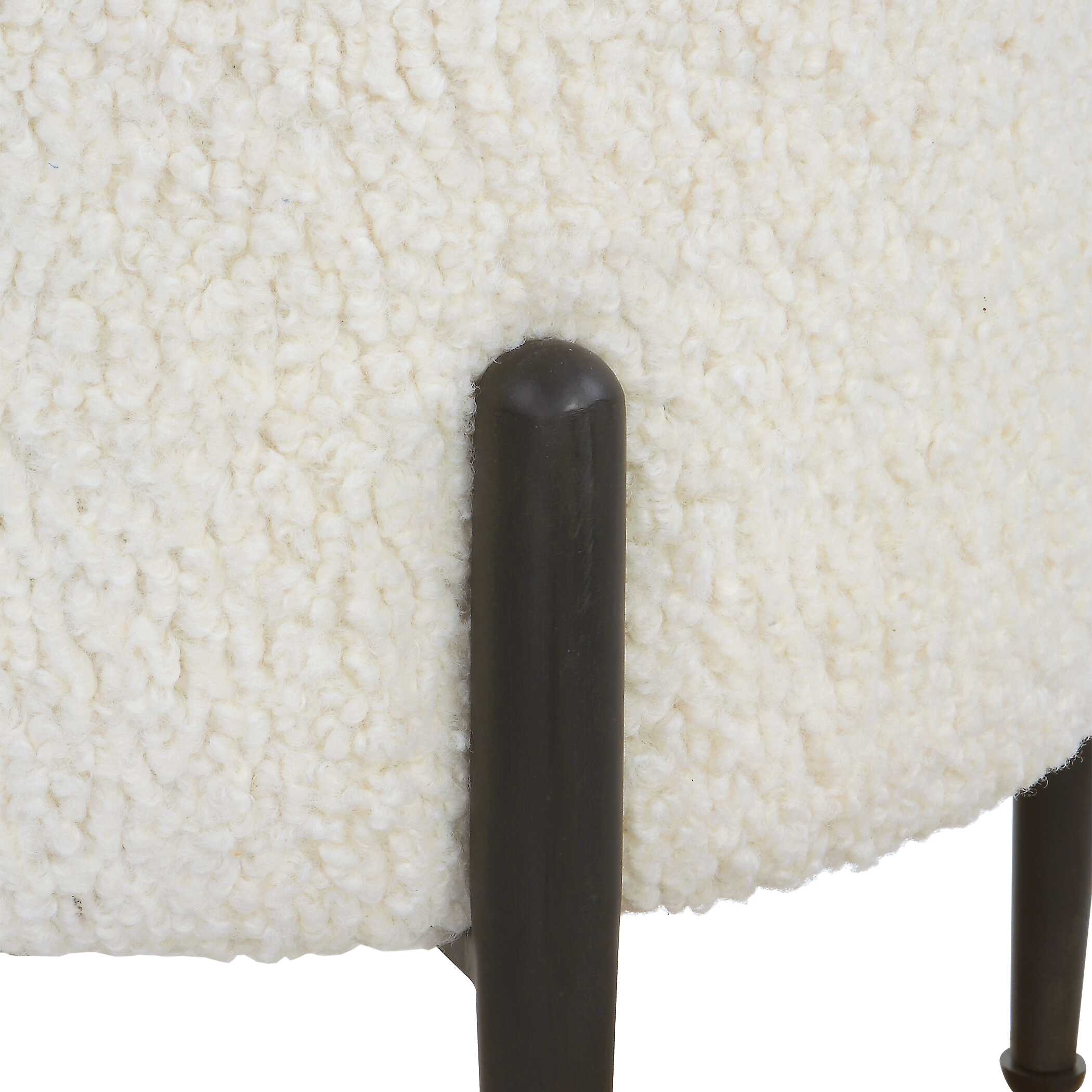 Abbyson Home Arles White Shearling Ottoman