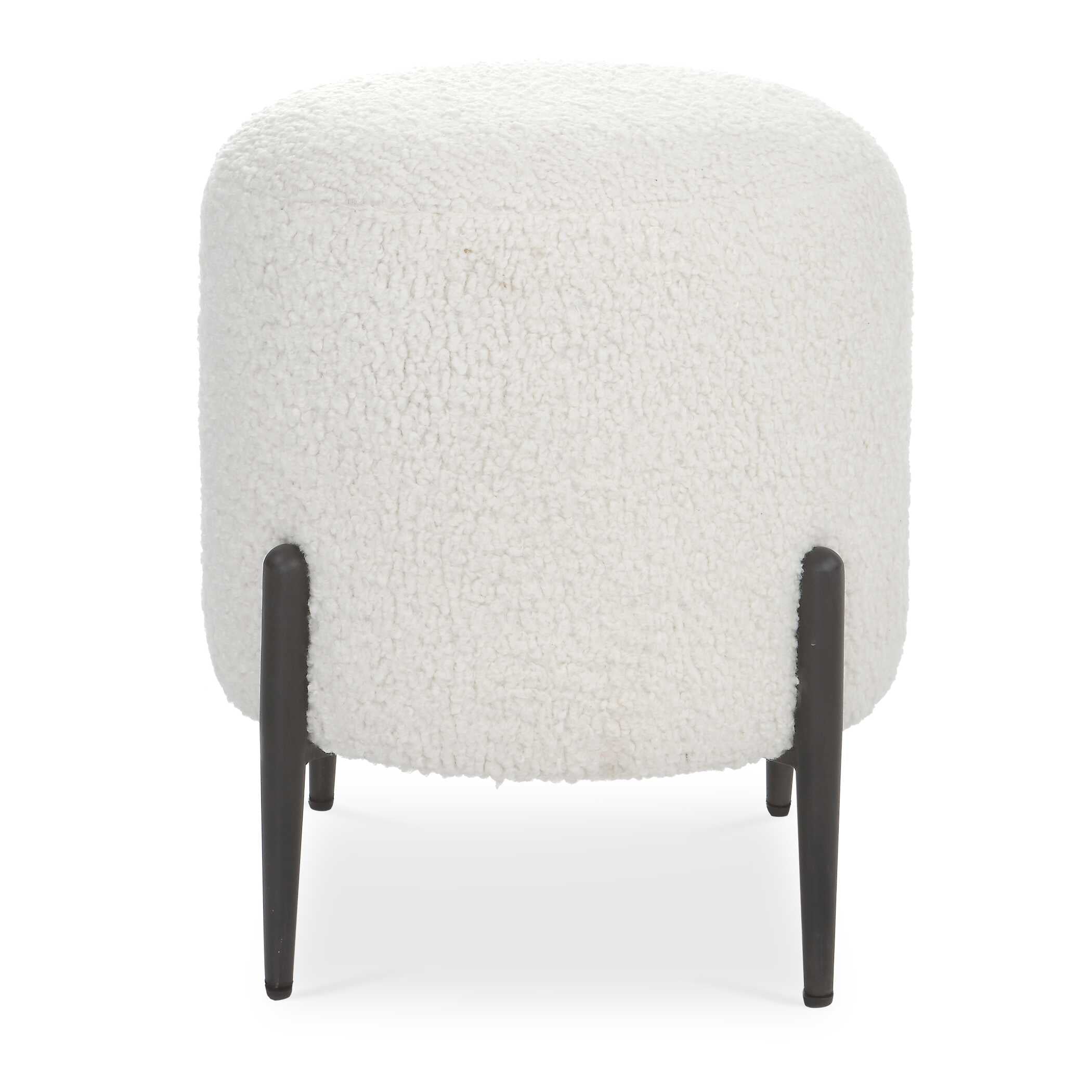 Abbyson Home Arles White Shearling Ottoman