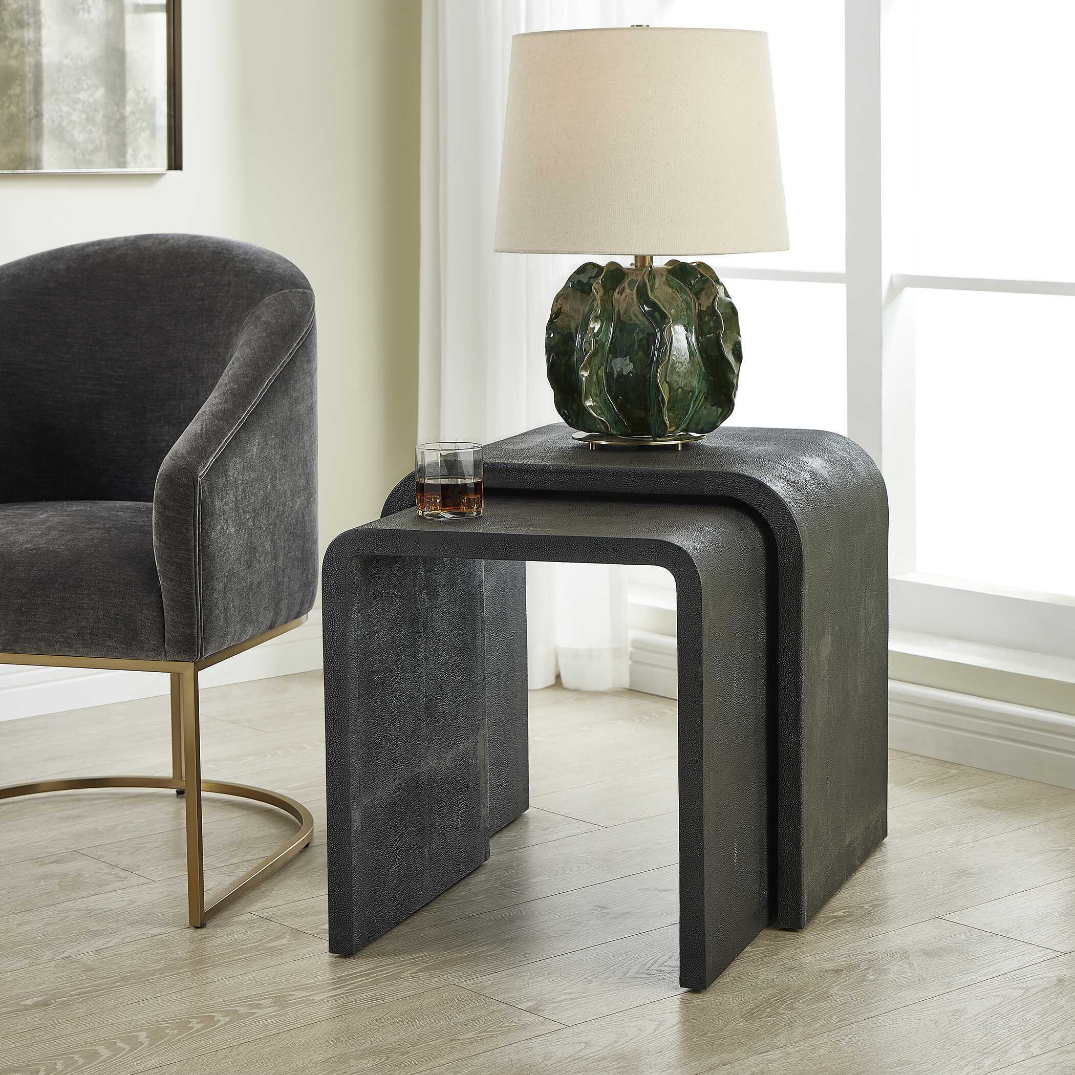 Abbyson Home Interpose Nesting Side Table Set/2