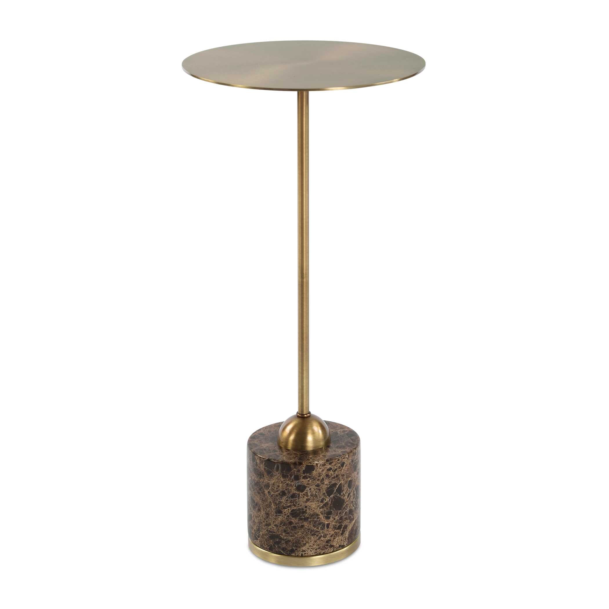 Abbyson Home Verlin Brass Drink Table