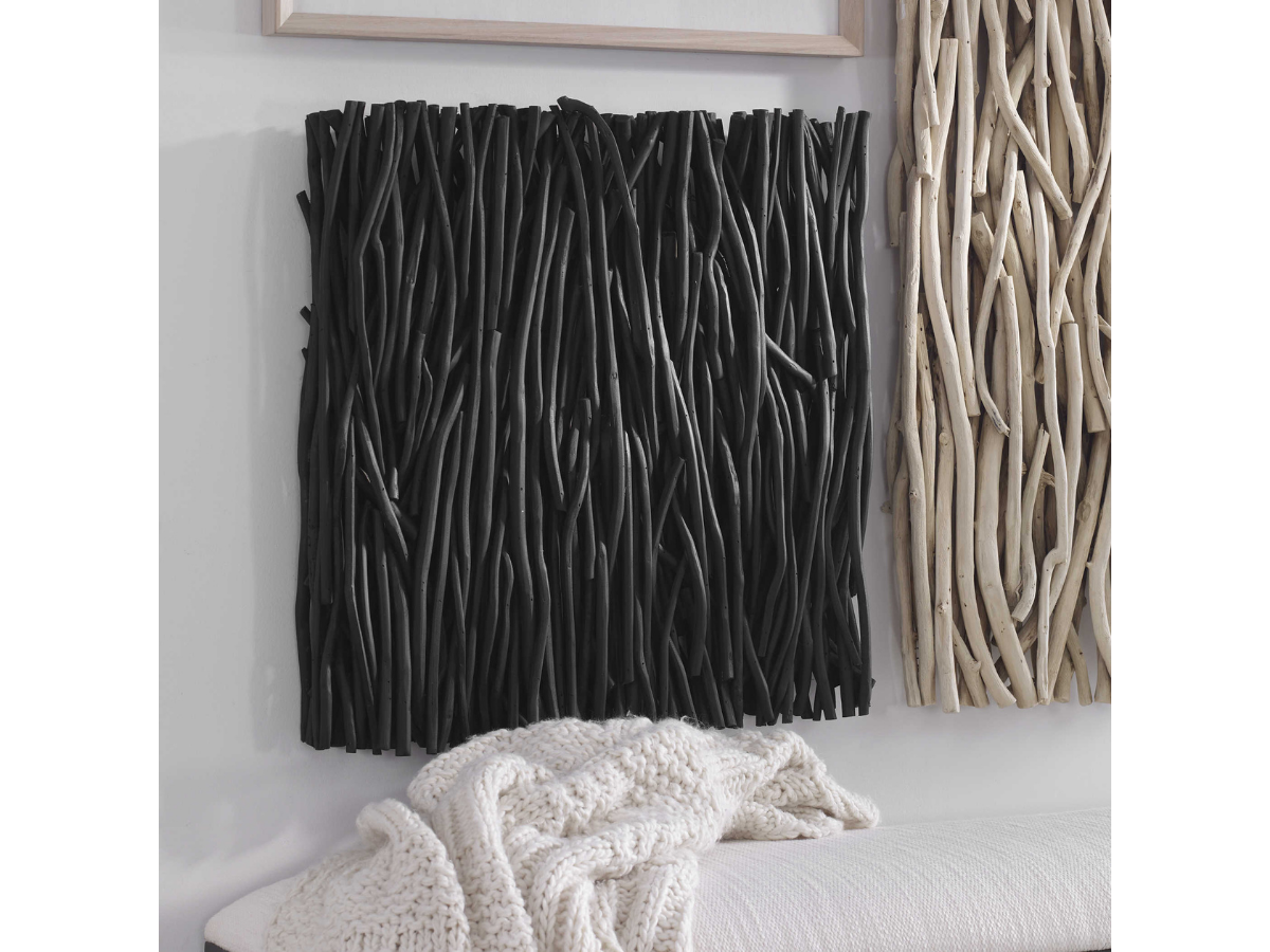 Abbyson Home Genesis Square Black Wood Wall Decor