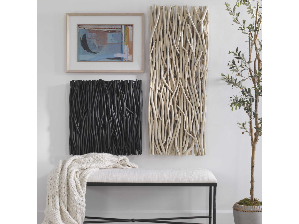 Abbyson Home Genesis Square Black Wood Wall Decor