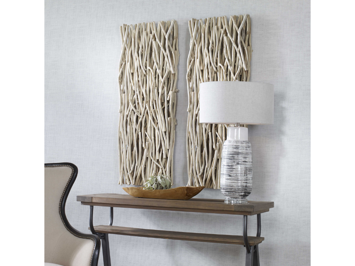 Abbyson Home Genuine Bleached Wood Wall Decor