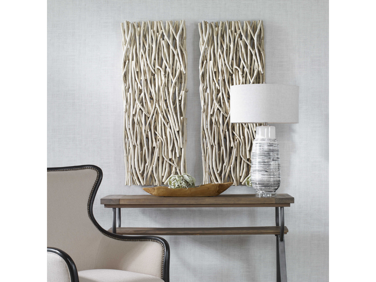 Abbyson Home Genuine Bleached Wood Wall Decor