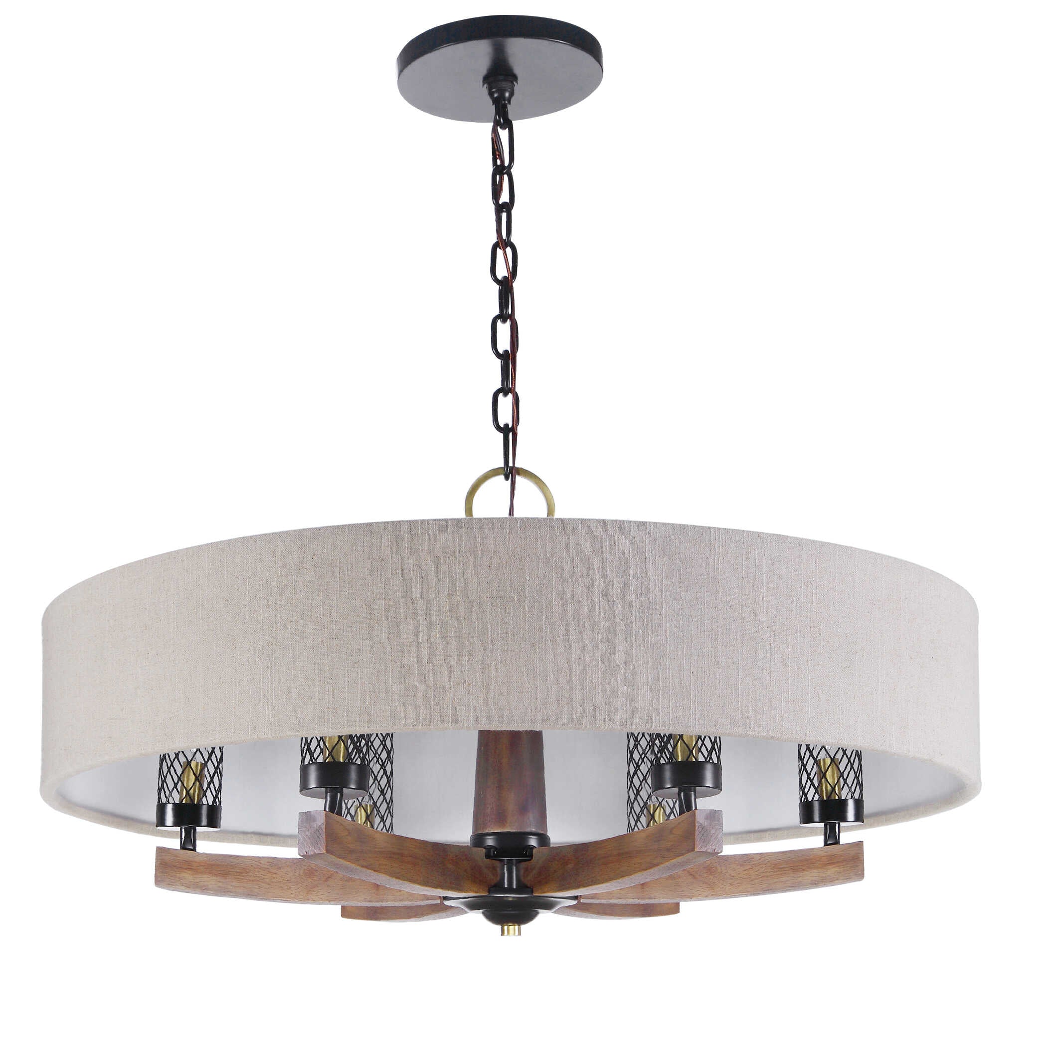 Abbyson Home Woodall 6 Light Drum Chandelier