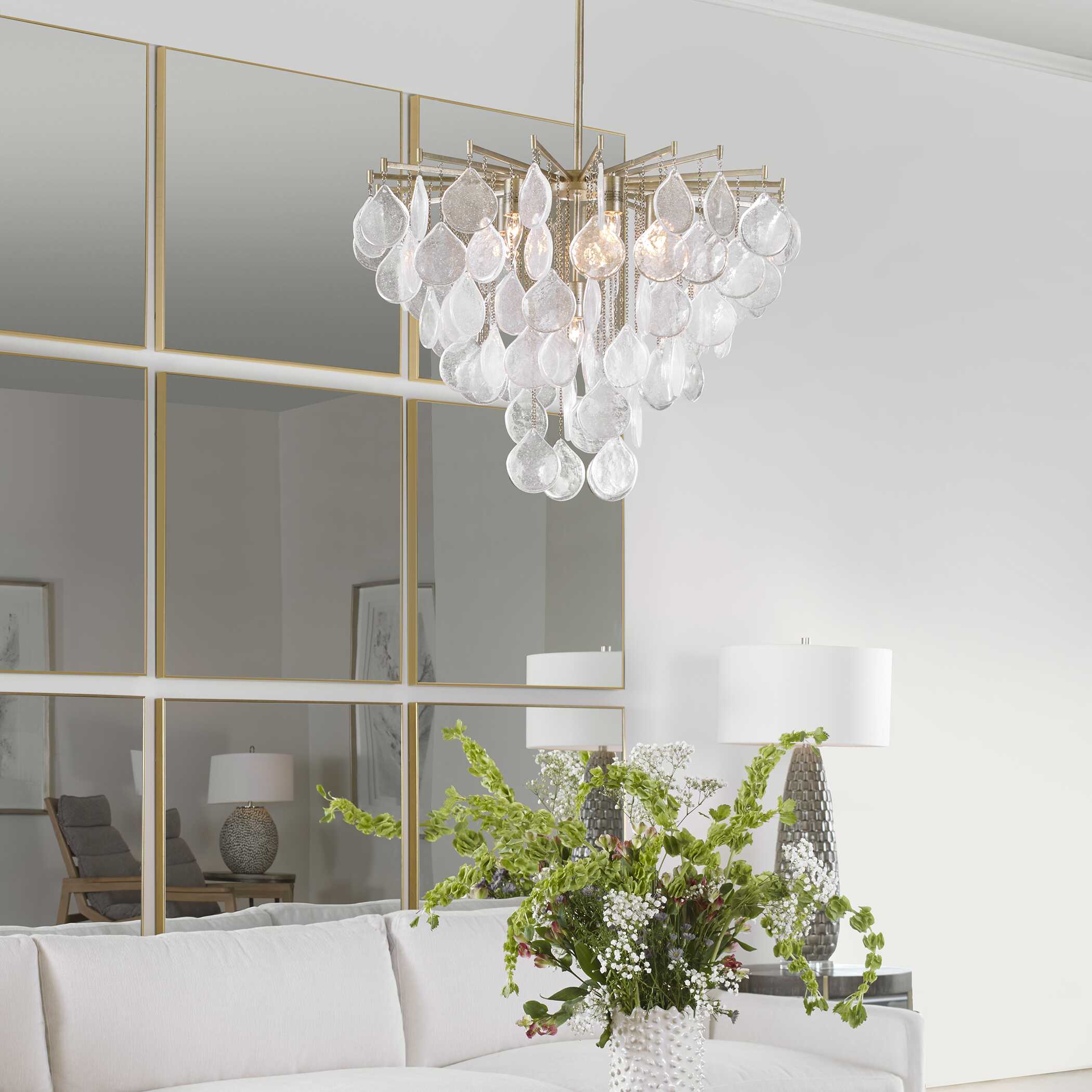 Abbyson Home Goccia 6 Light Tear Drop Glass Pendant