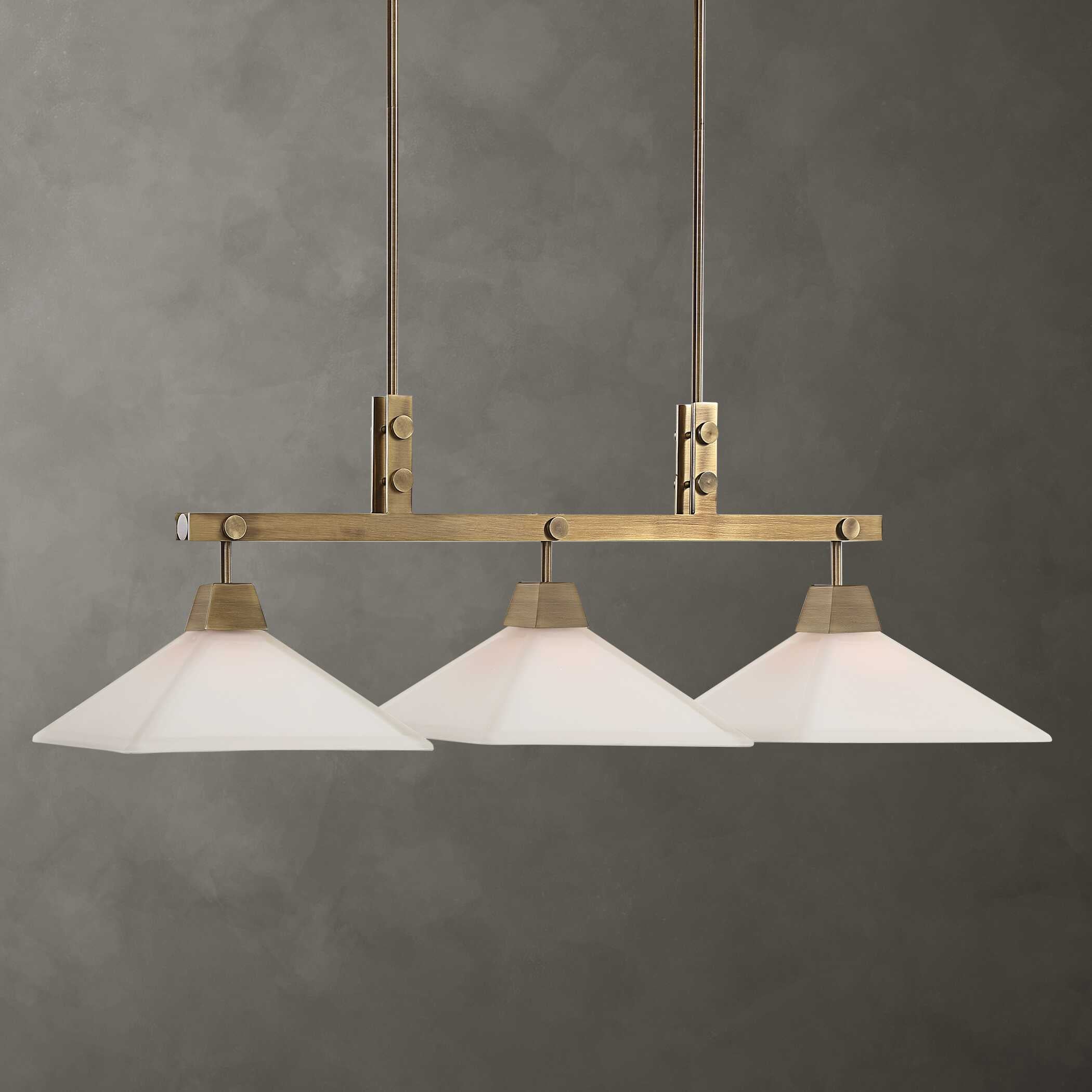 Abbyson Home Brookdale Industrial 3 Light Linear Chandelier