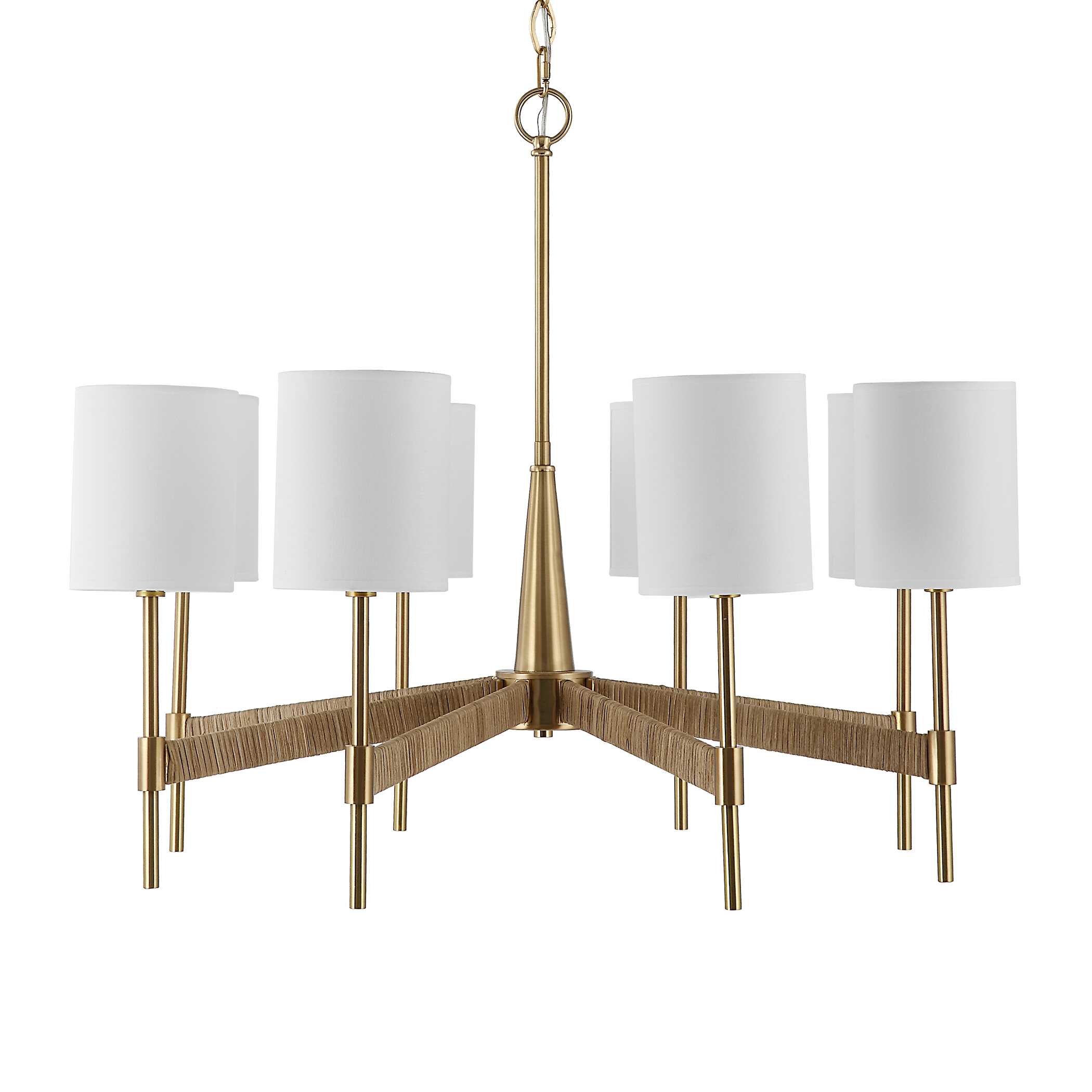 Abbyson Home Lautoka Rattan 8 Light Chandelier