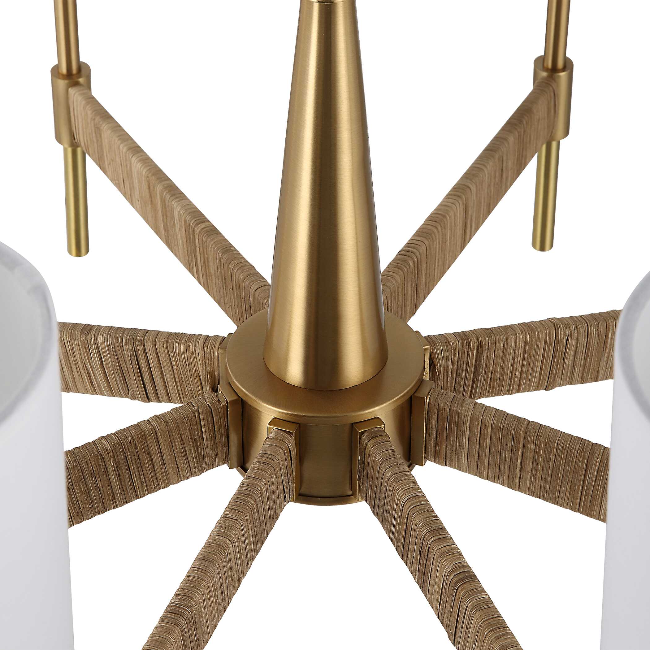 Abbyson Home Lautoka Rattan 8 Light Chandelier