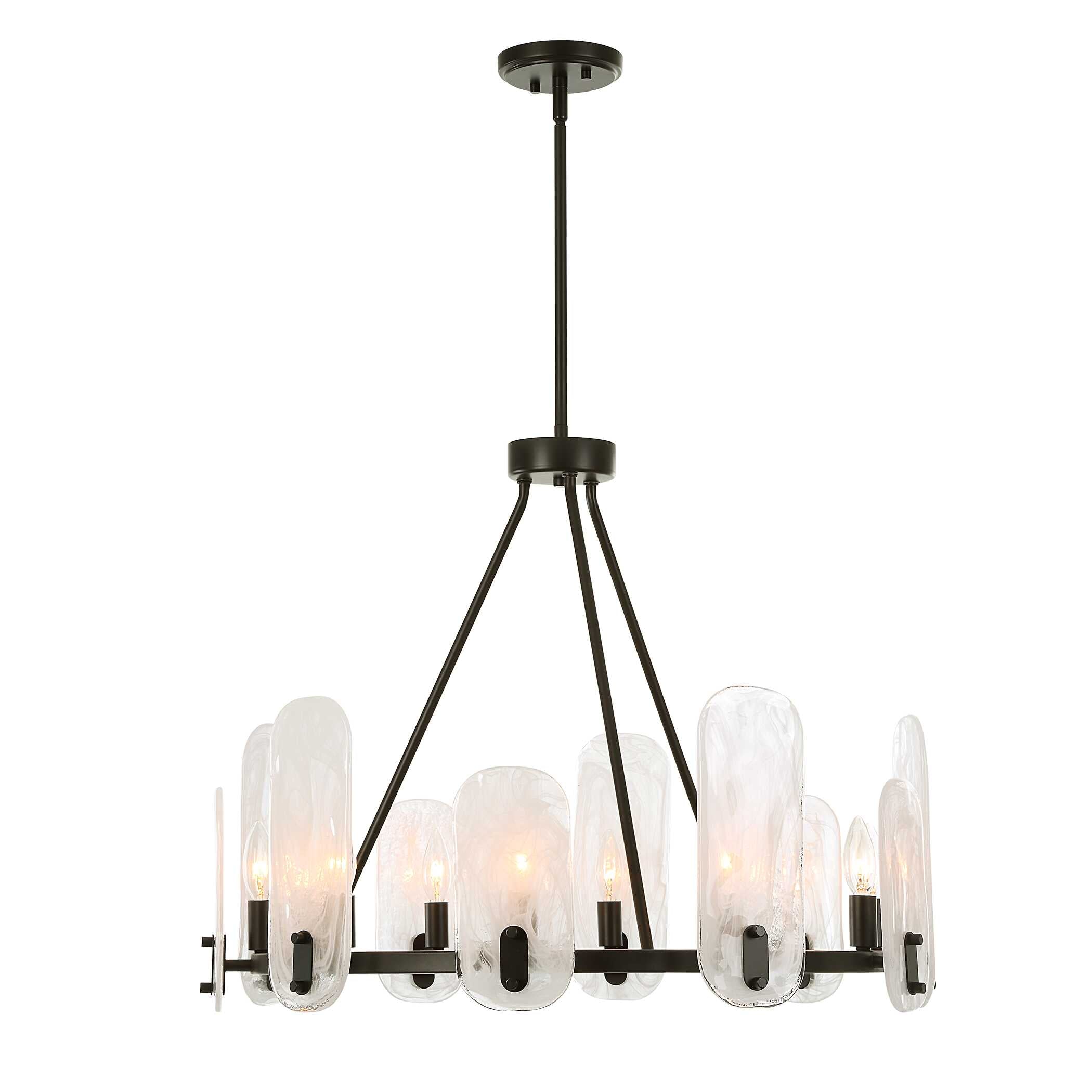 Abbyson Home Ellipse 10 Light Dark Bronze Chandelier