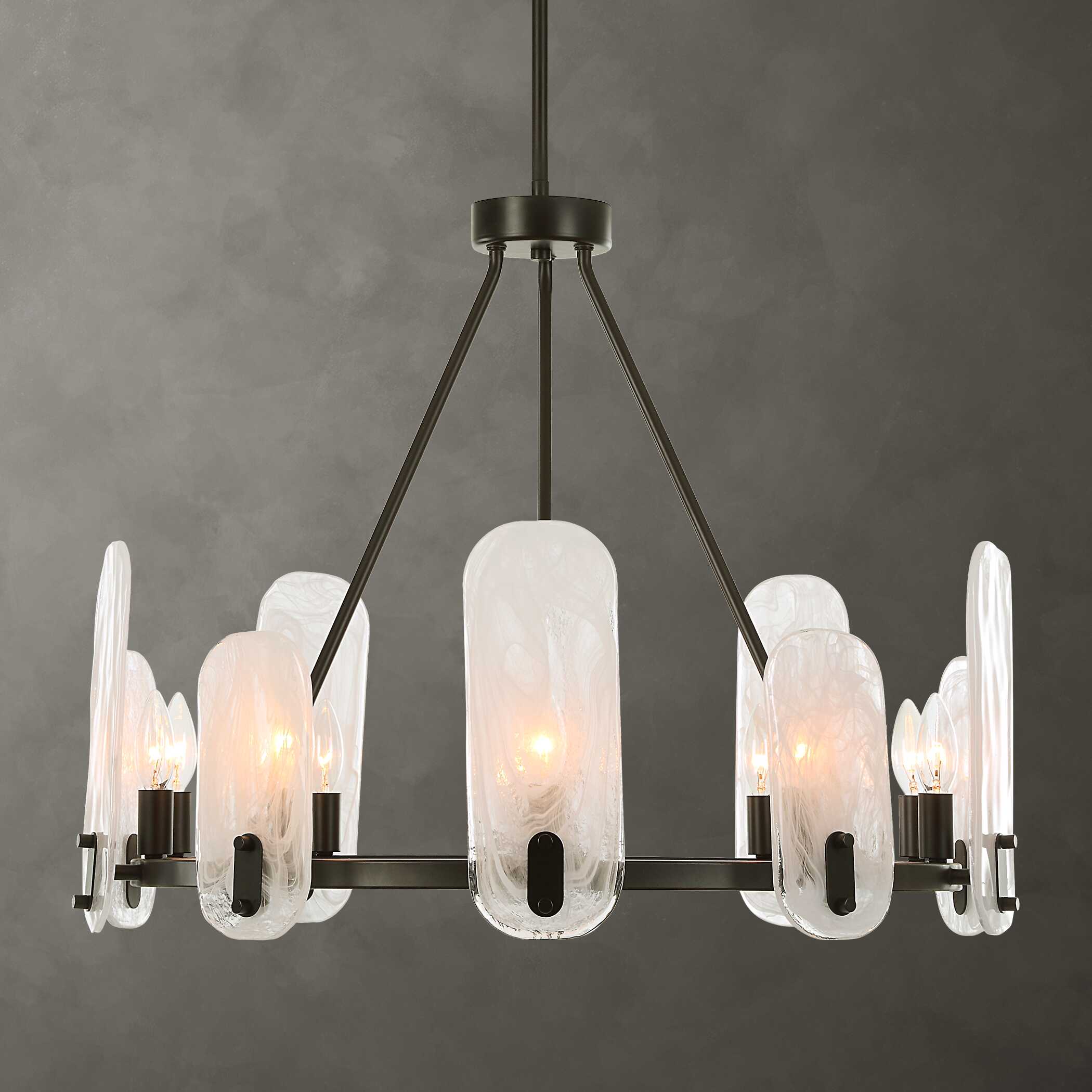 Abbyson Home Ellipse 10 Light Dark Bronze Chandelier