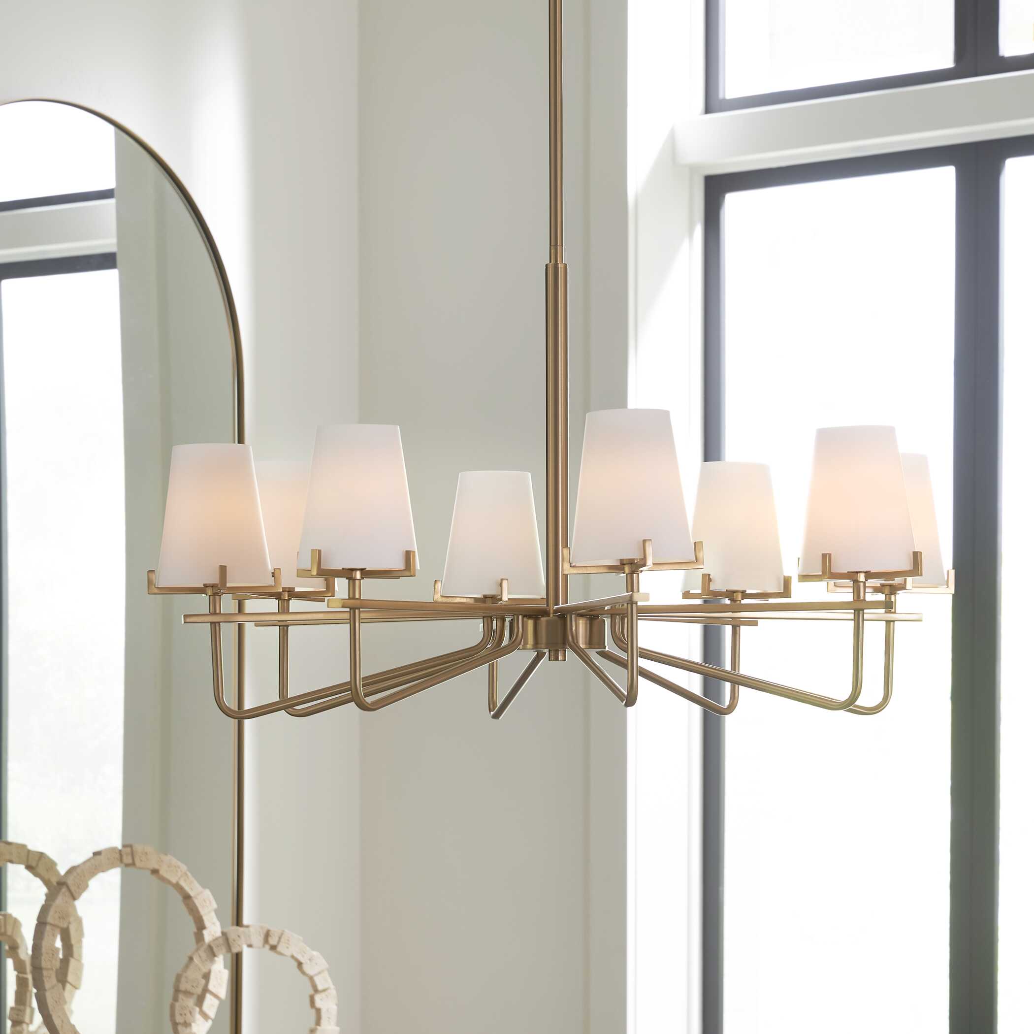 Abbyson Home Lassen 8 Light Brass Chandelier