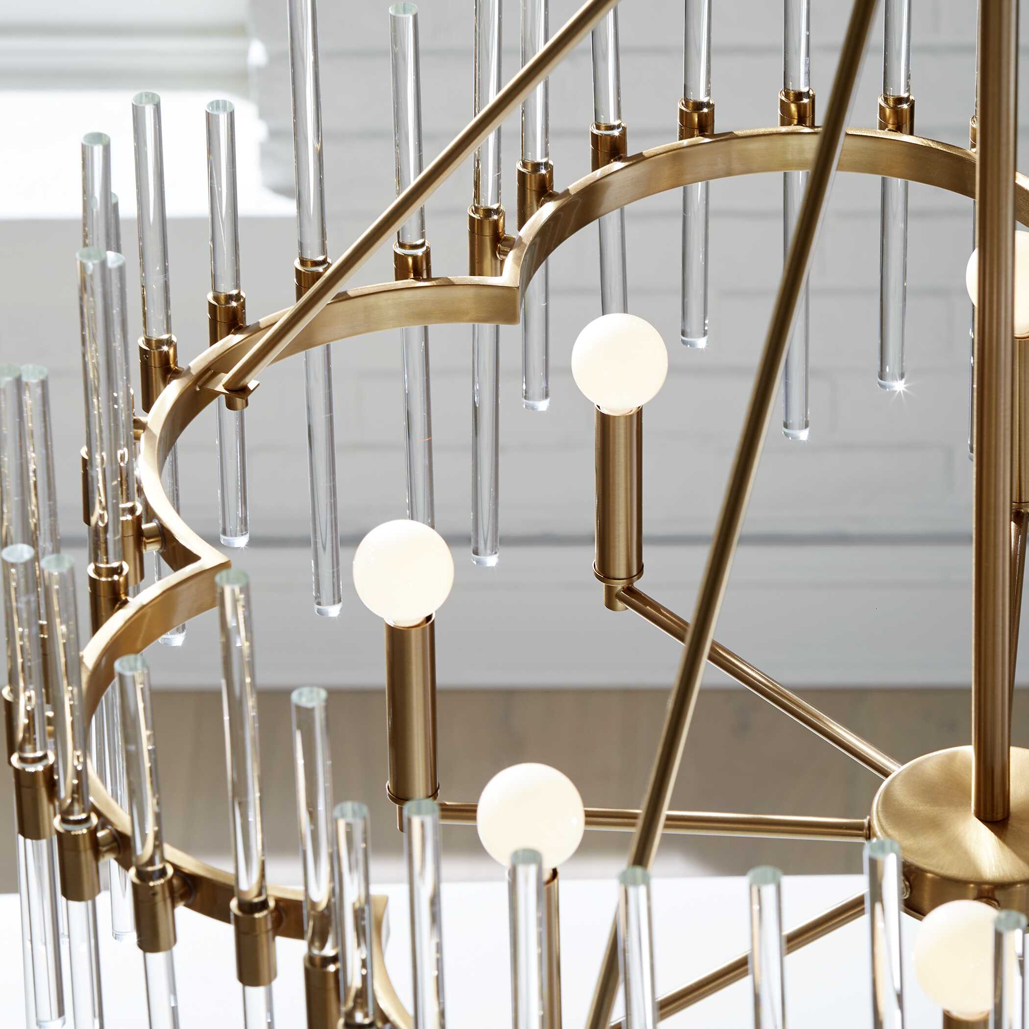 Abbyson Home Crystal Stick 8 Light Brass Chandelier