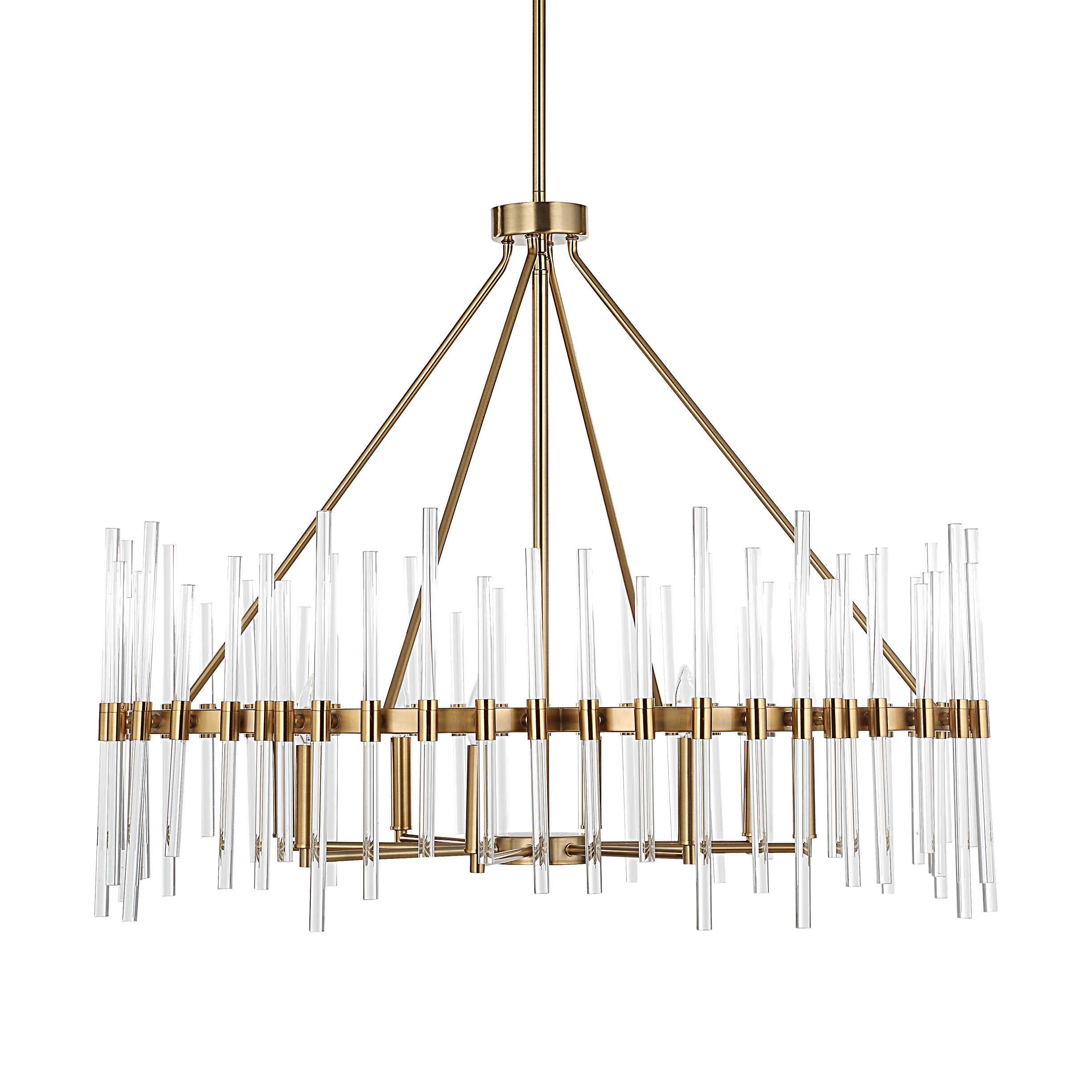 Abbyson Home Crystal Stick 8 Light Brass Chandelier