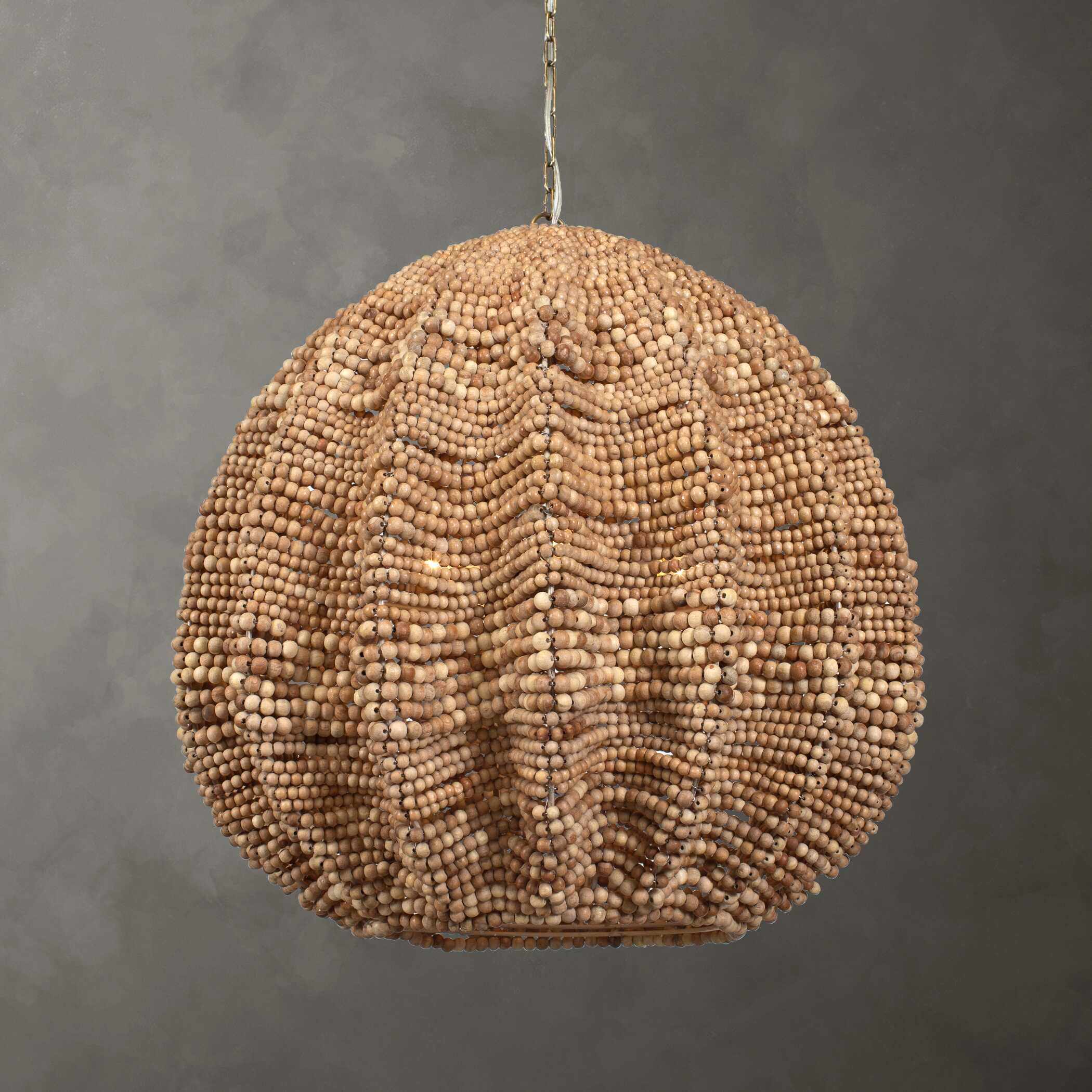 Abbyson Home Kauri 5 Light Wooden Bead Pendant