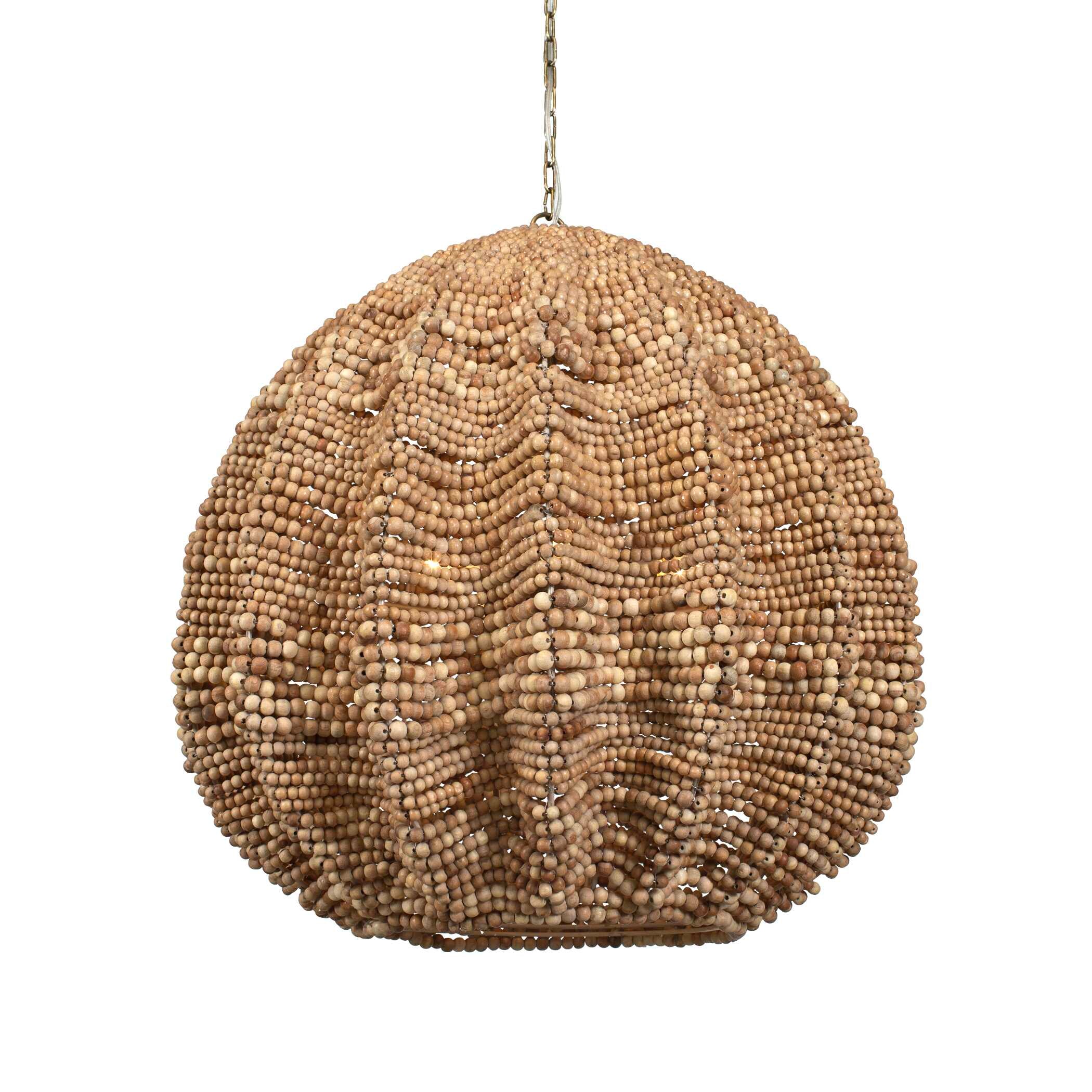 Abbyson Home Kauri 5 Light Wooden Bead Pendant
