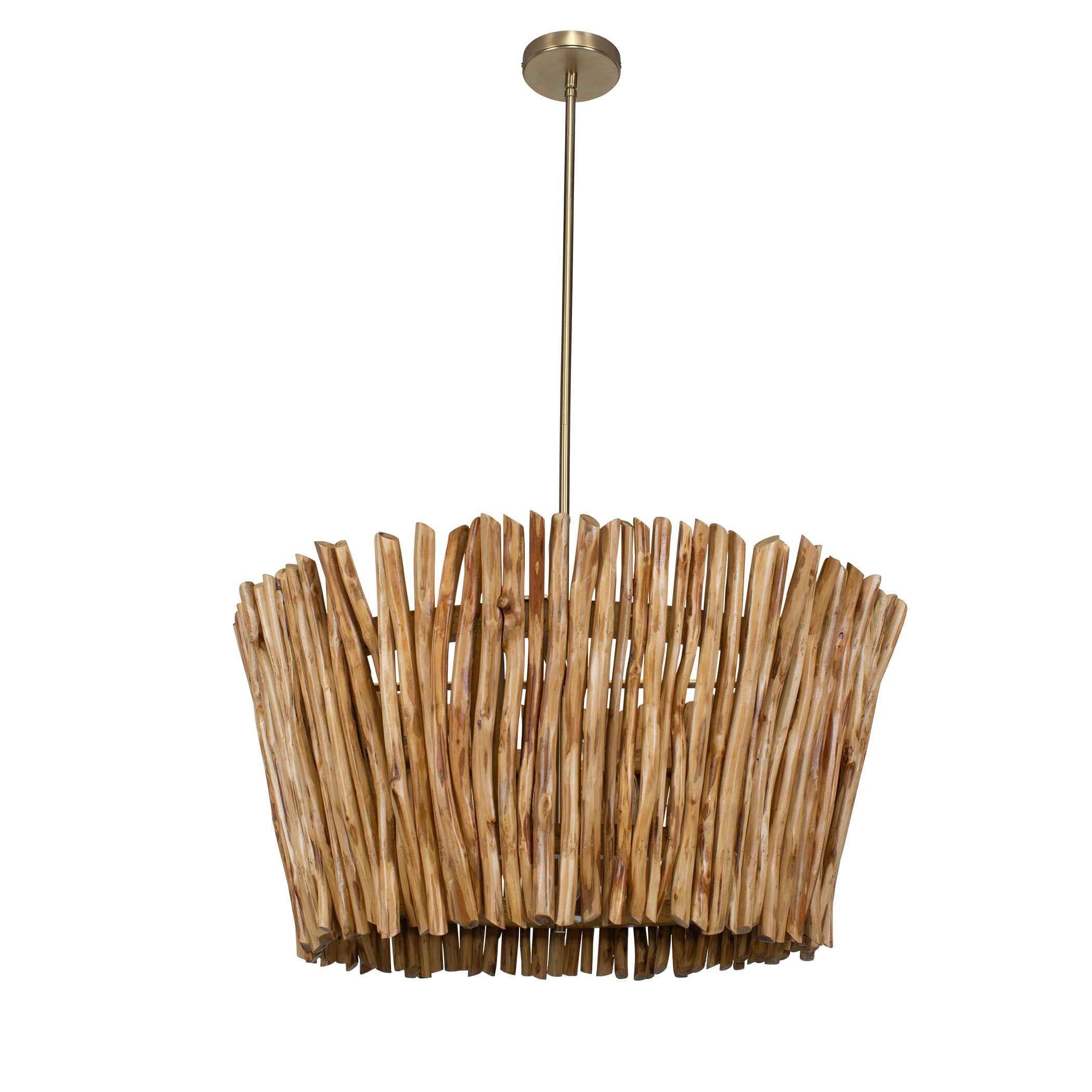 Abbyson Home Rhea 4 Light Wood Branch Chandelier