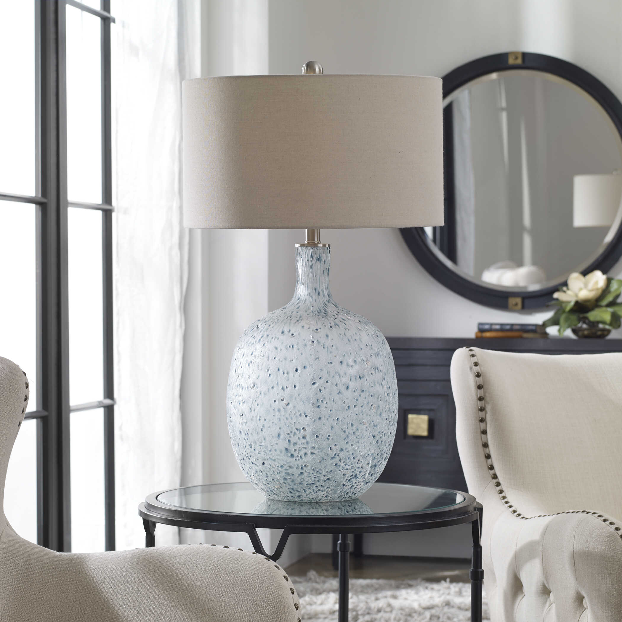 Abbyson Home Oceaonna Glass Table Lamp