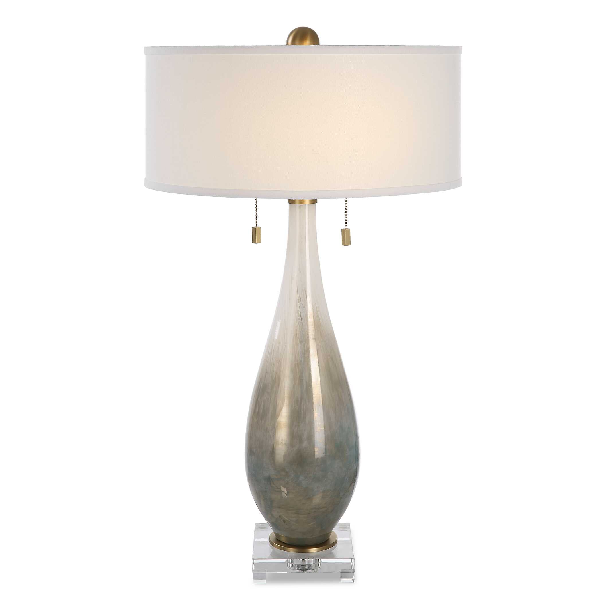 Abbyson Home Cardoni Bronze Glass Table Lamp