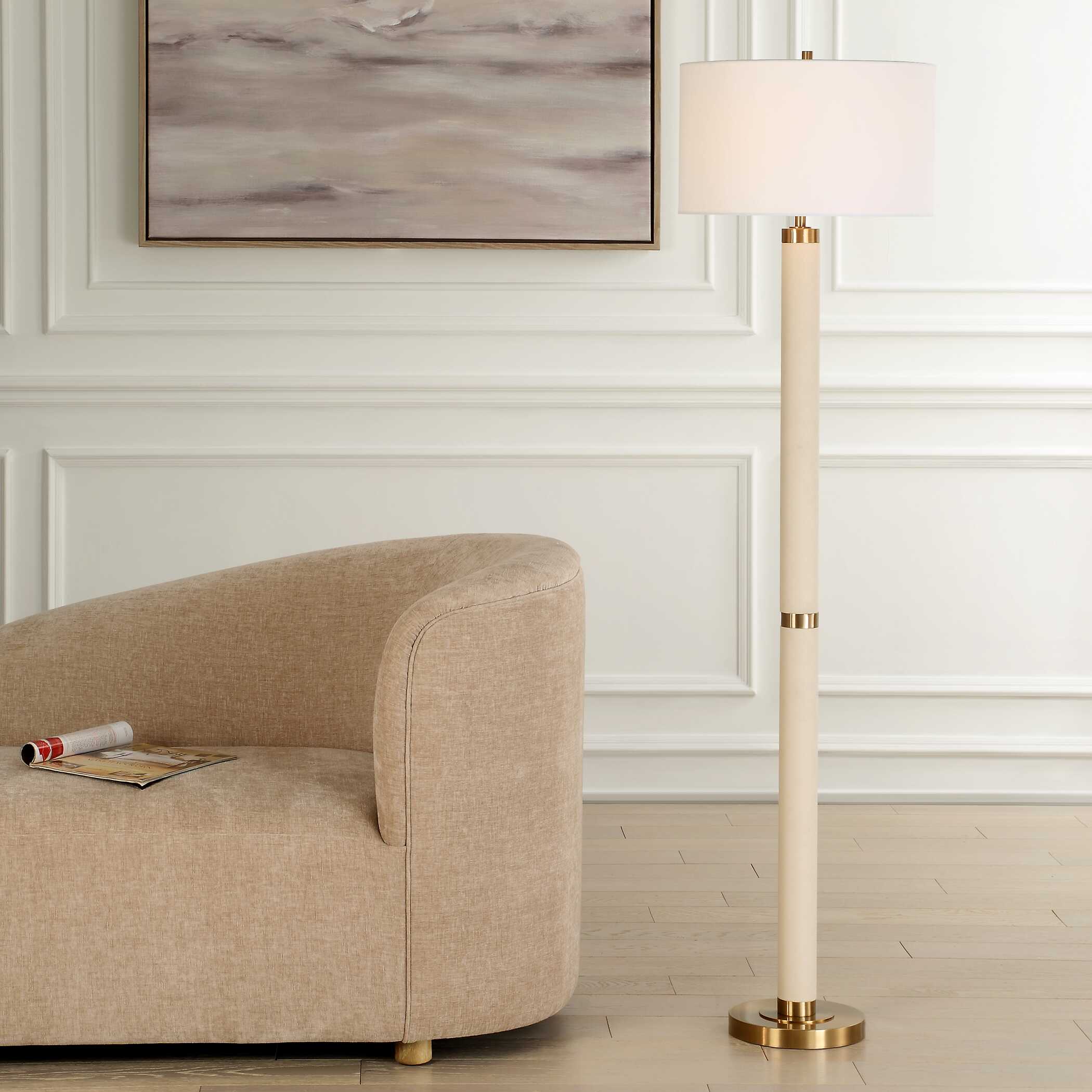 Abbyson Home Wessex White Floor Lamp