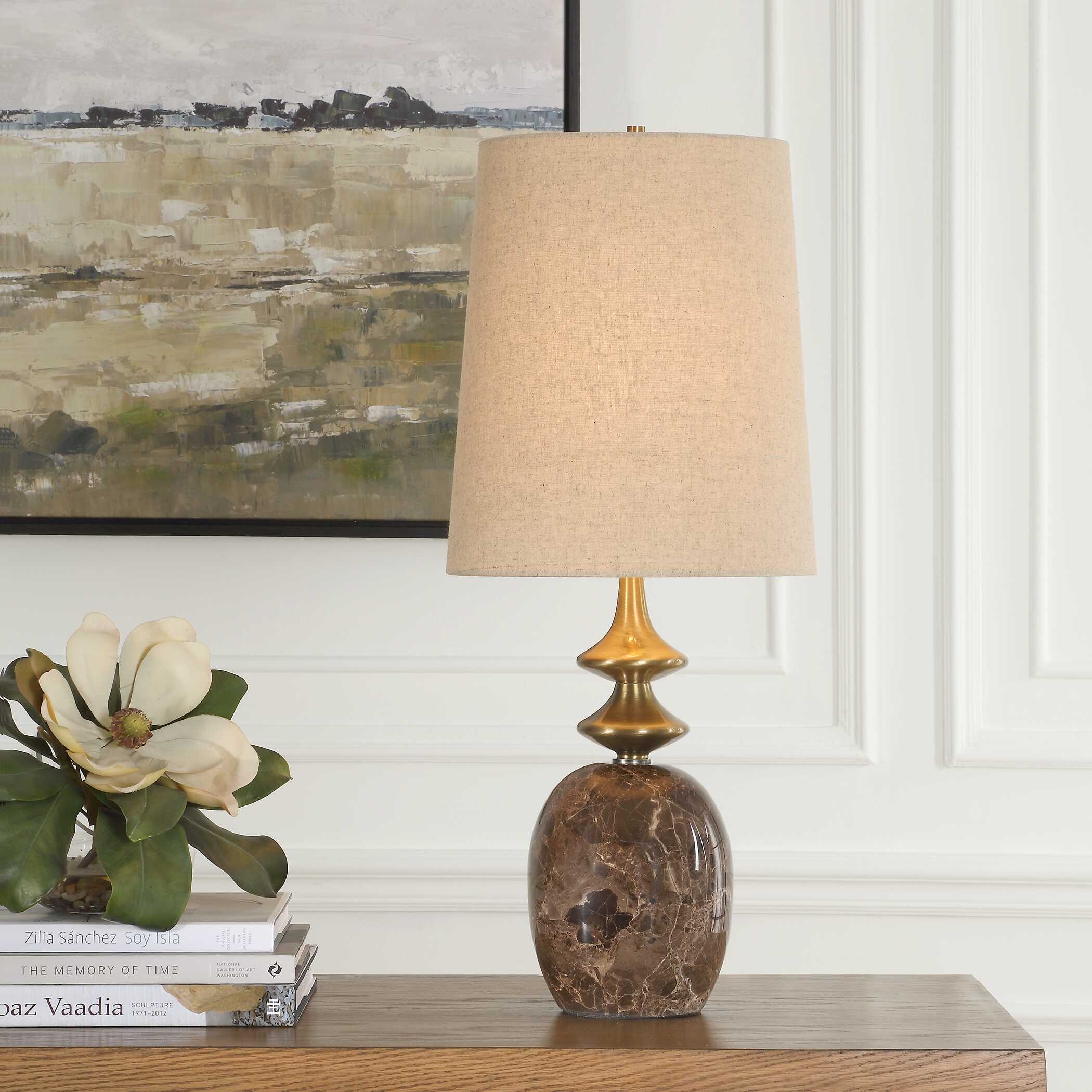 Abbyson Home Percy Brown Marble Buffet Lamp