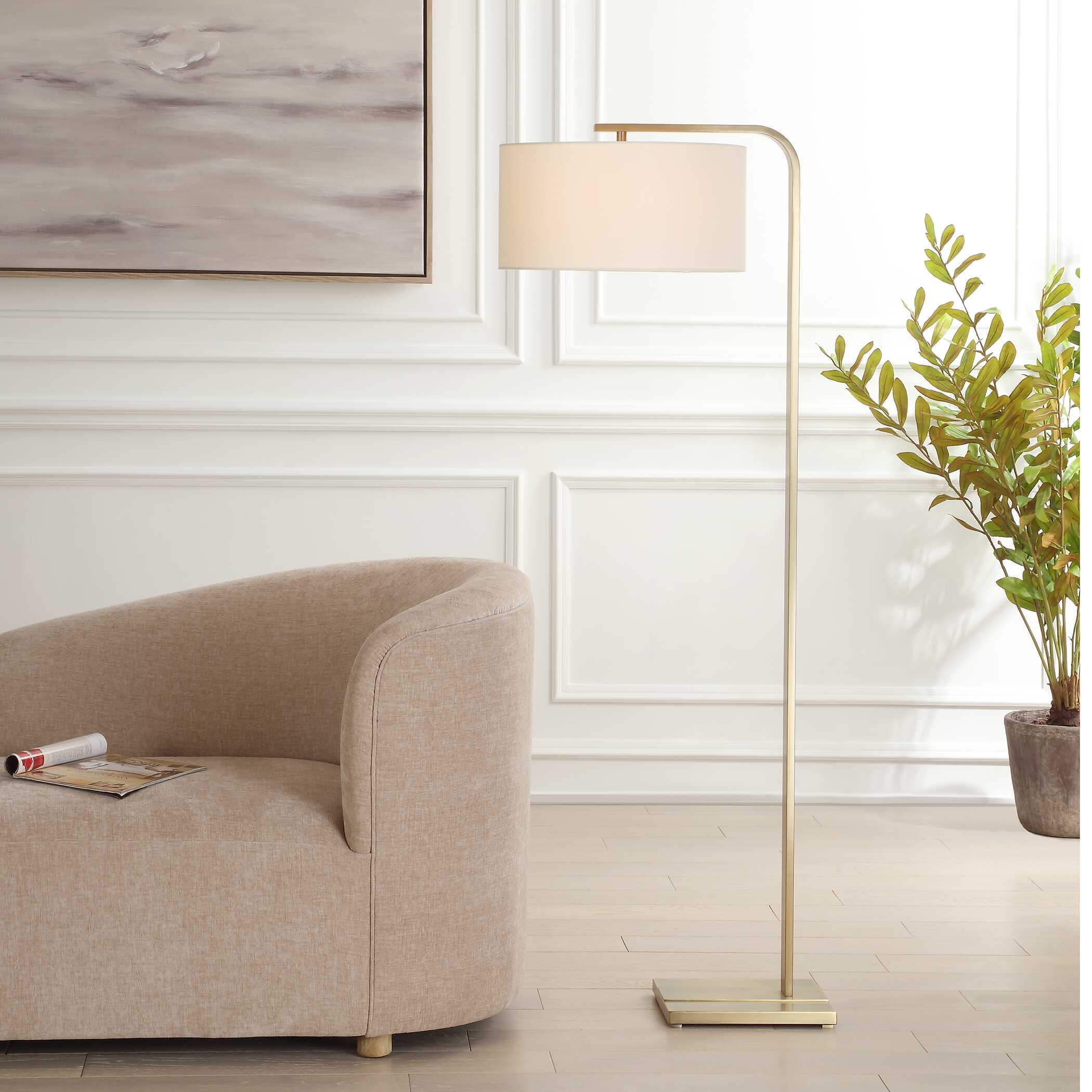 Abbyson Home Laight Antique Brass Floor Lamp