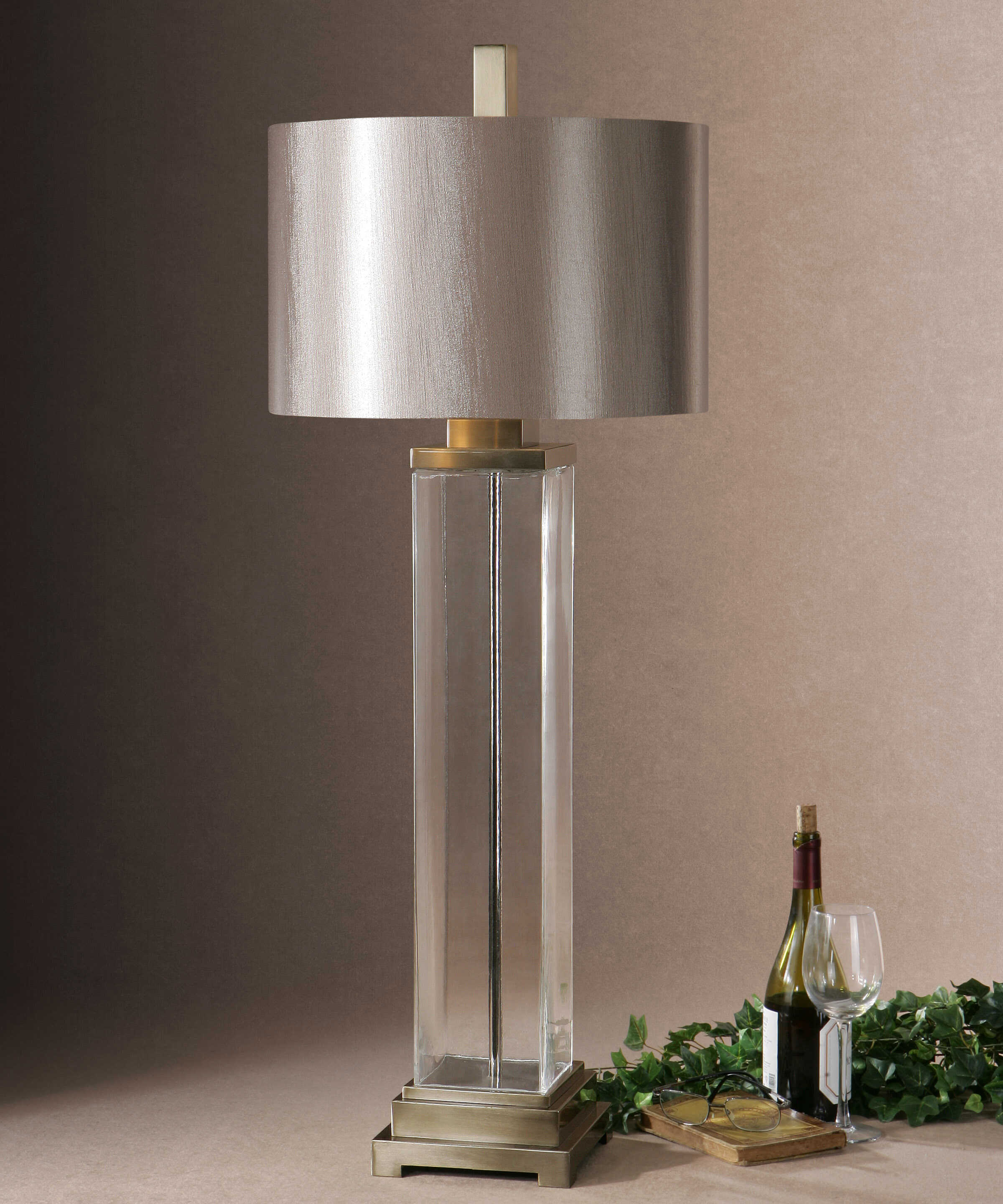 Abbyson Home Drustan Clear Glass Table Lamp