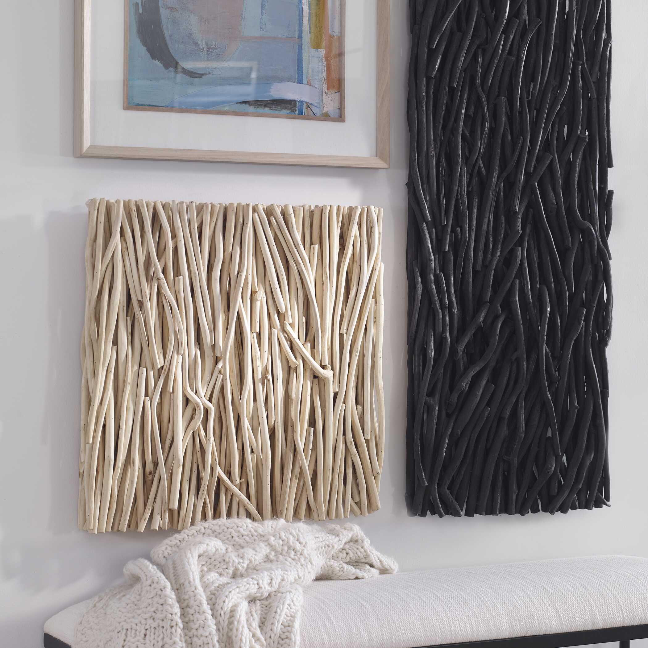 Abbyson Home Gathered Teak Square Bleached Wood Wall Decor