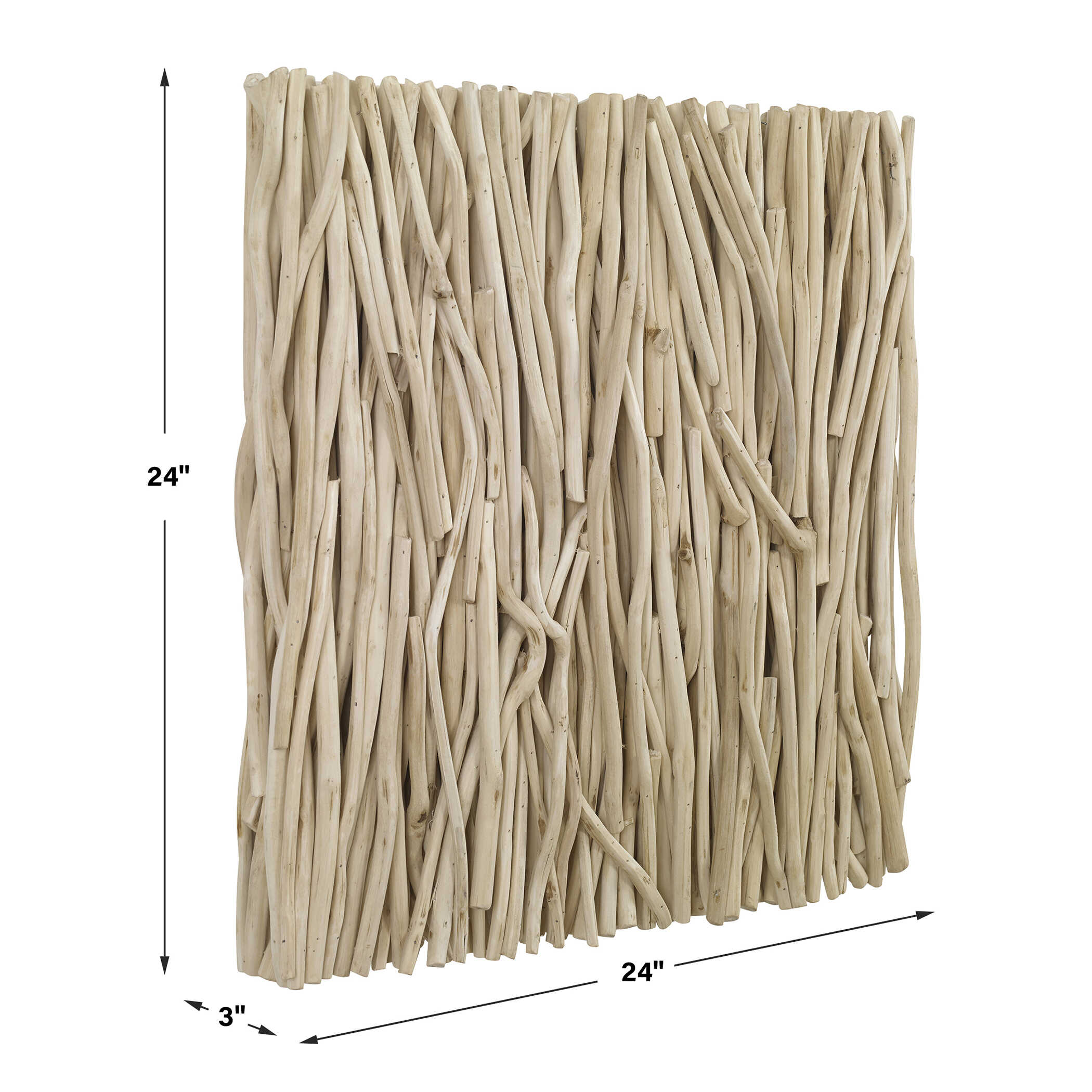 Abbyson Home Gathered Teak Square Bleached Wood Wall Decor