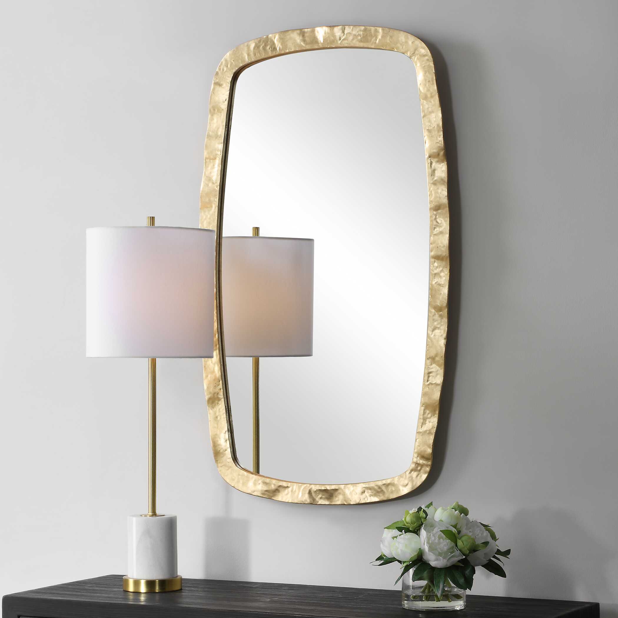 Abbyson Home Decorative Gold Leaf Mirror