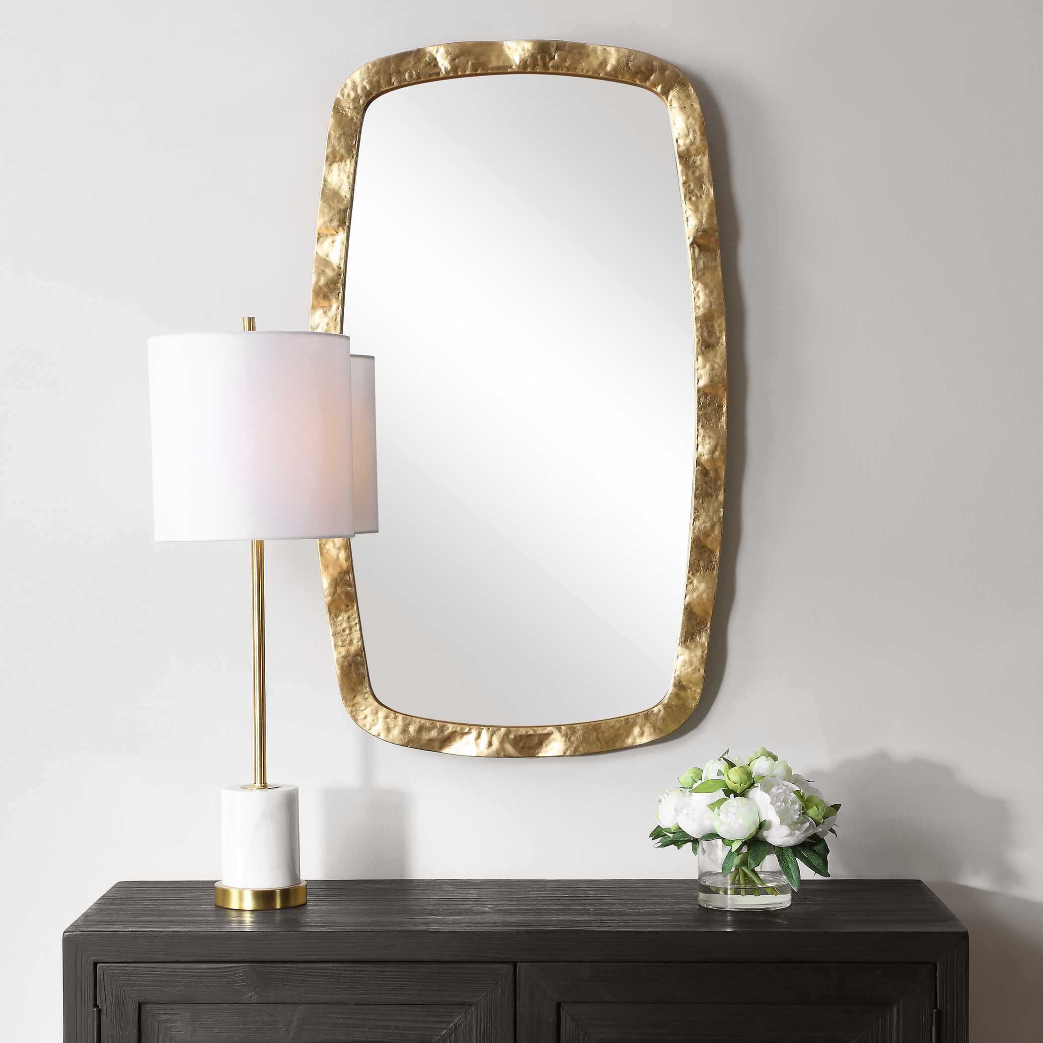 Abbyson Home Decorative Gold Leaf Mirror