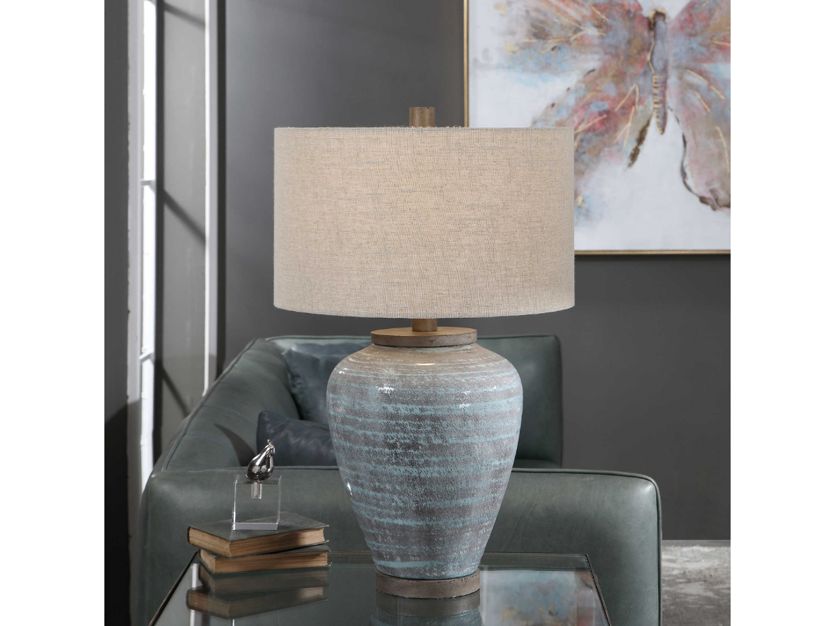 Abbyson Home Pearl Light Aqua Table Lamp