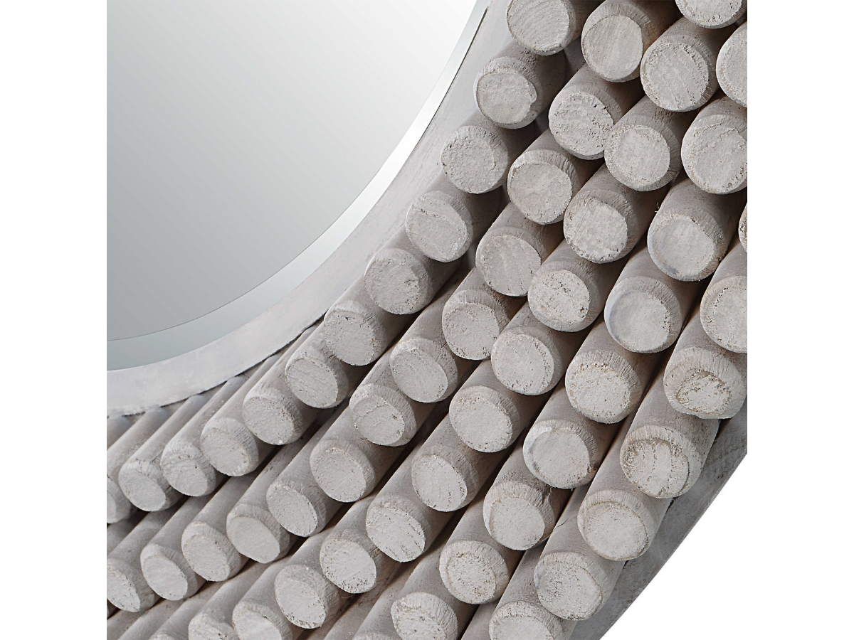 Abbyson Home Polaris Round Gray Mirror