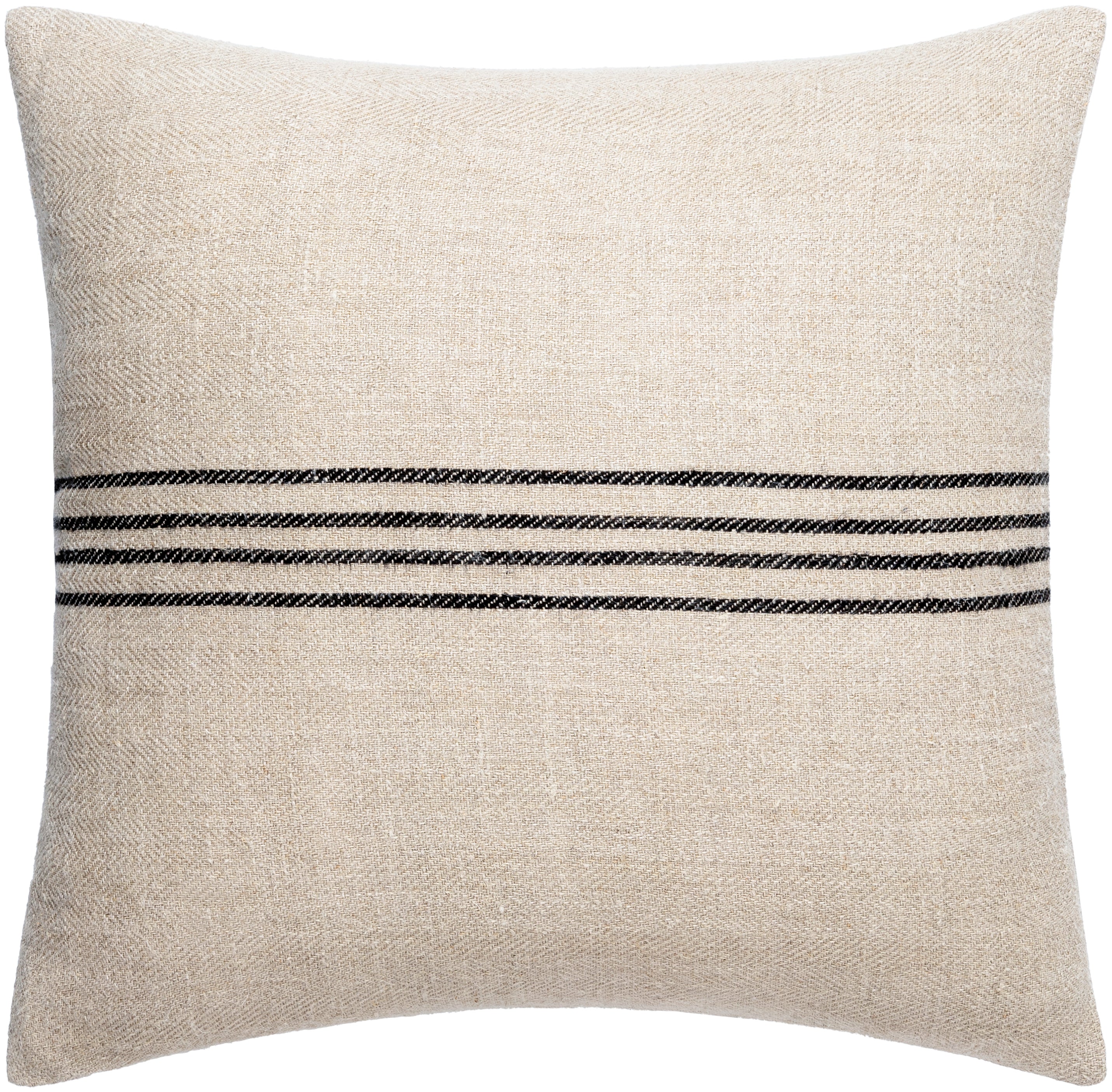 Becki Owens Brett Black Striped 18" x 18" Accent Pillow with Down Insert
