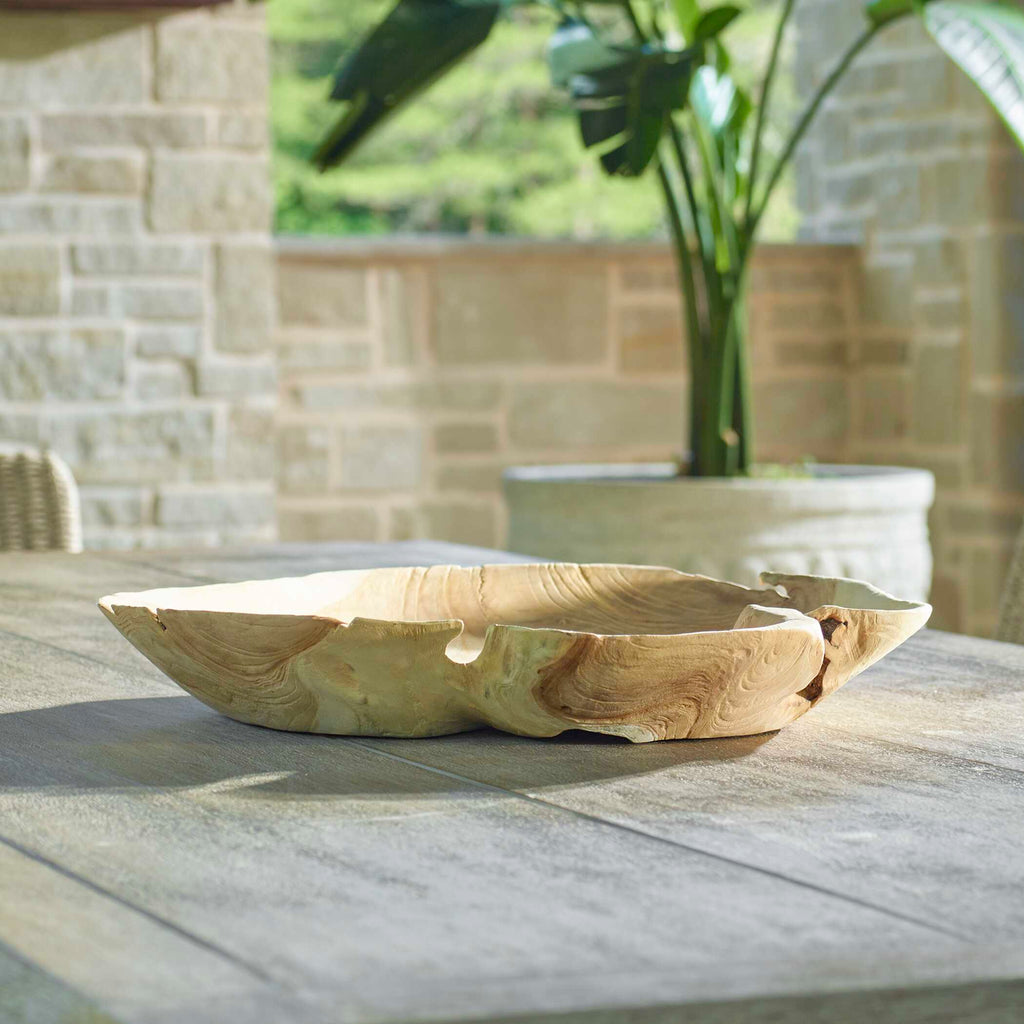 Abbyson Home Organic Embrace Outdoor Teak Bowl