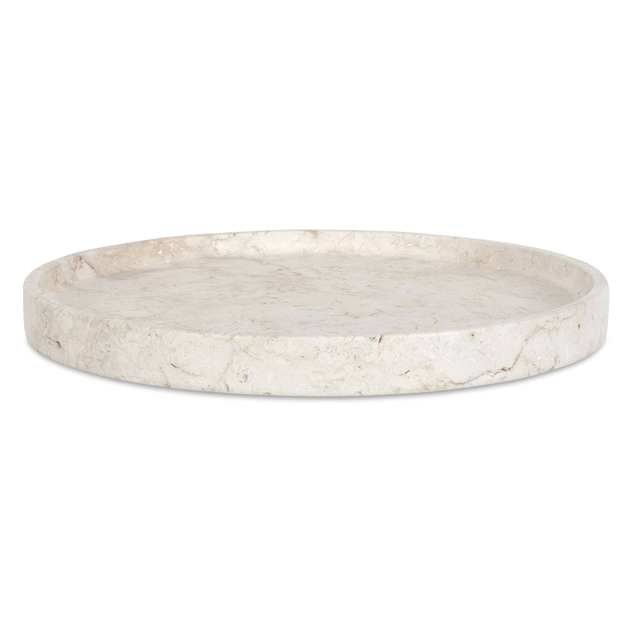 Abbyson Home Travessa Outdoor Round Stone Tray