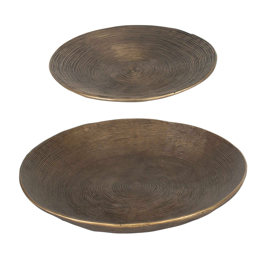 Abbyson Home Stratum Round Brass Bowls Set/2